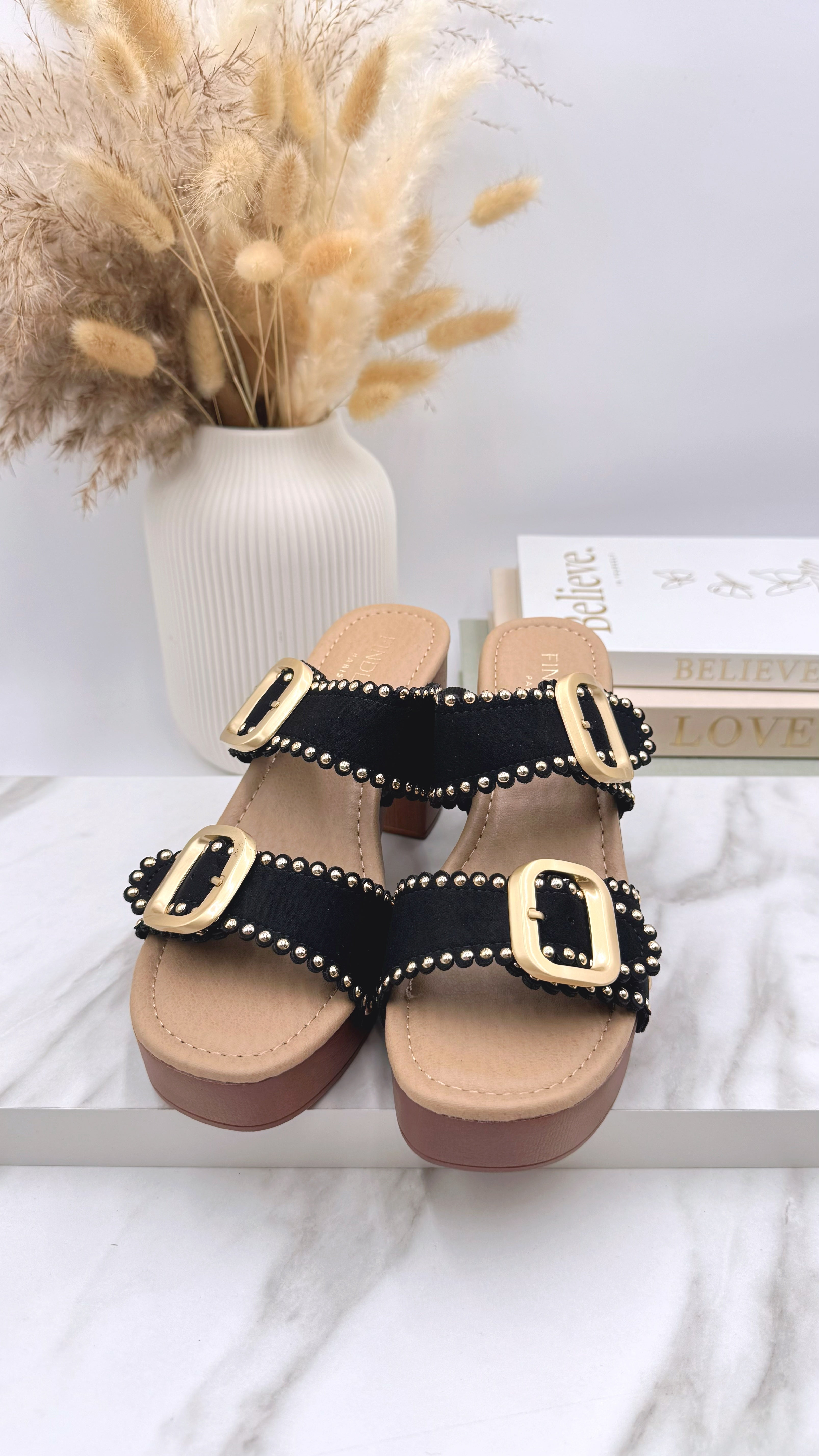 Absatzsandale Bold Glam *Schwarz*