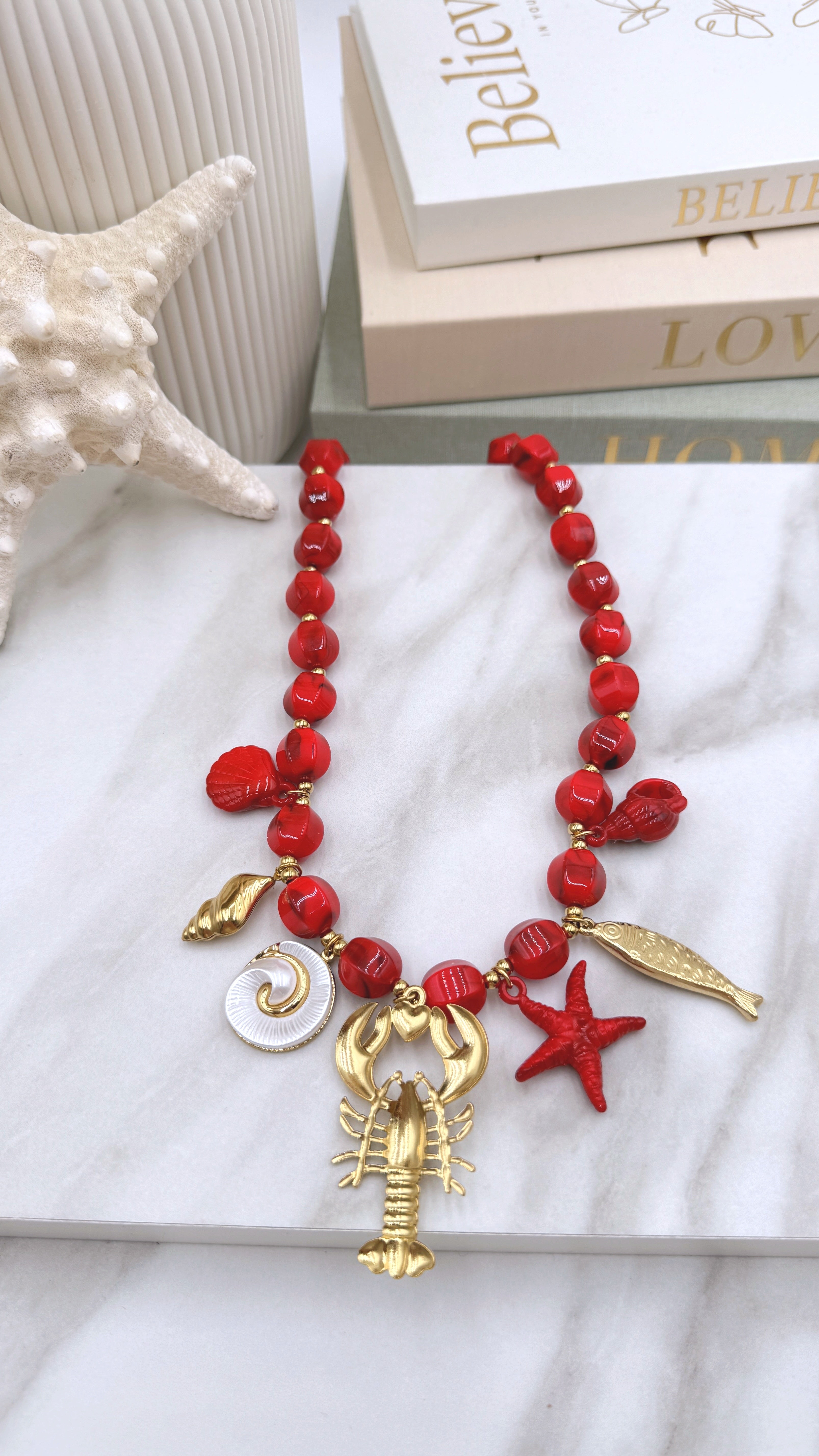 Halskette Beach Chic *Rot*