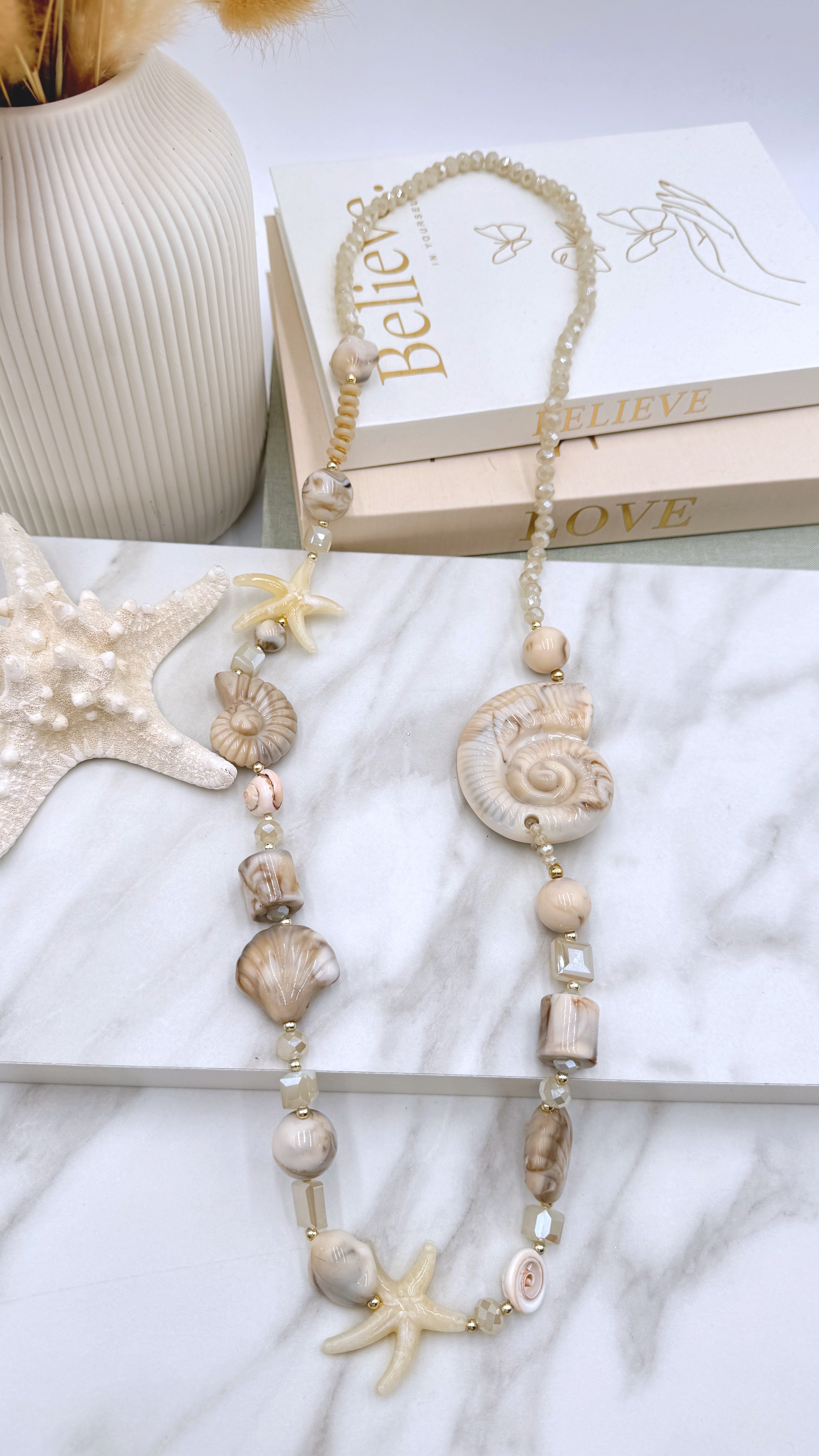 Lange Halskette Beach Mix *Beige*