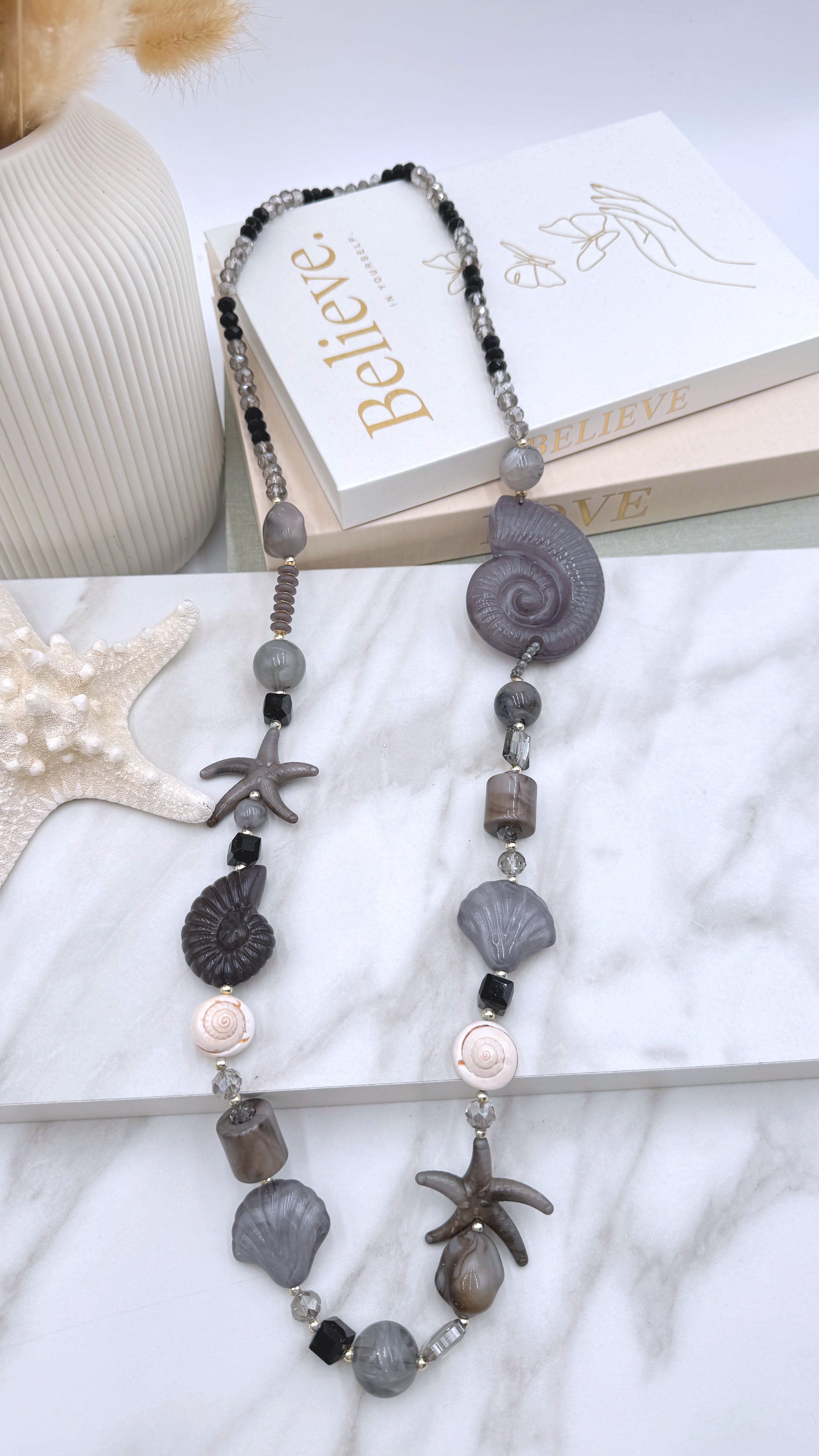 Lange Halskette Beach Mix *Schwarz*