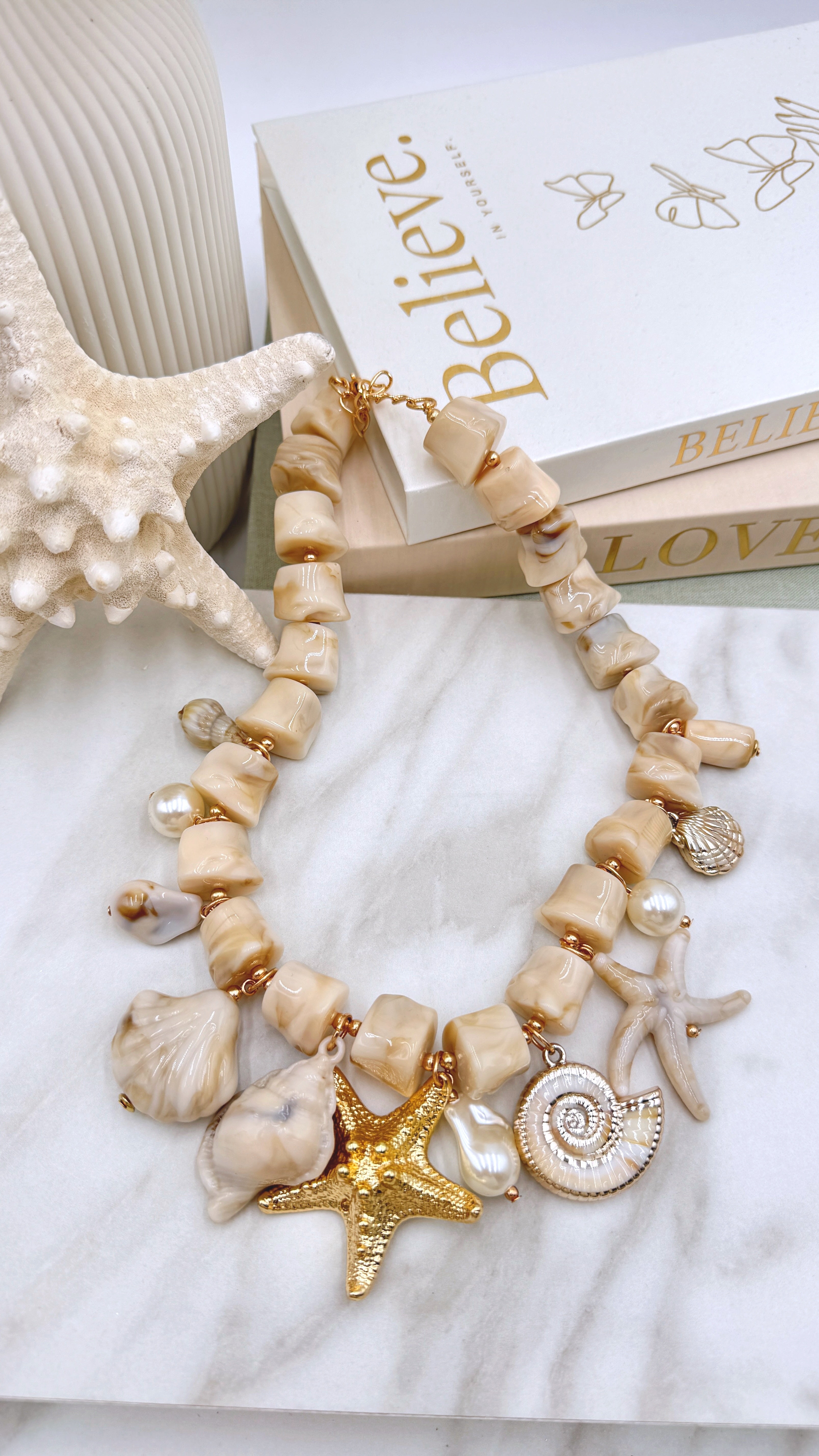 Halskette Sandy Glow *Creme*