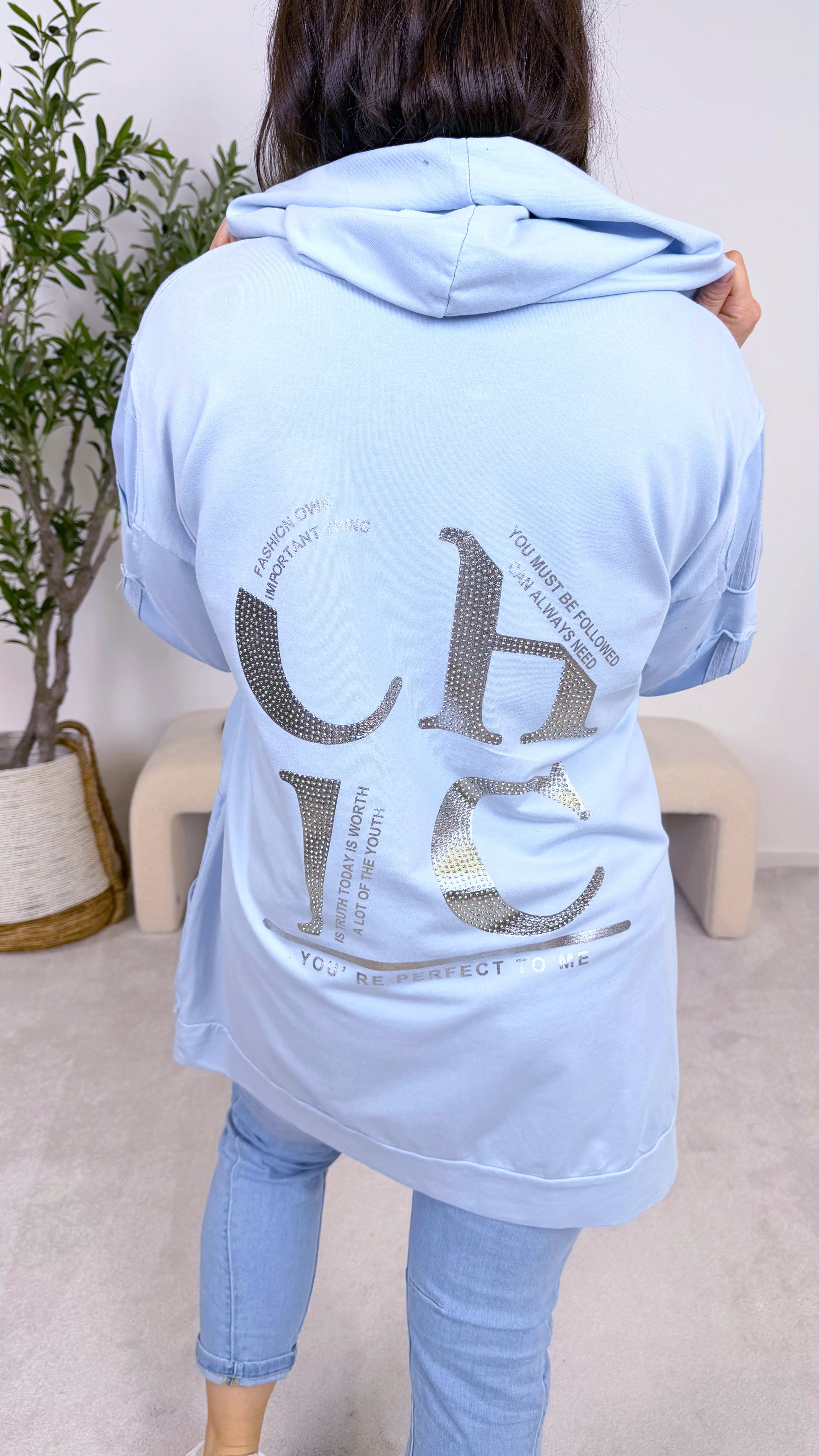 Sweatjacke Zip Me Up *Hellblau*