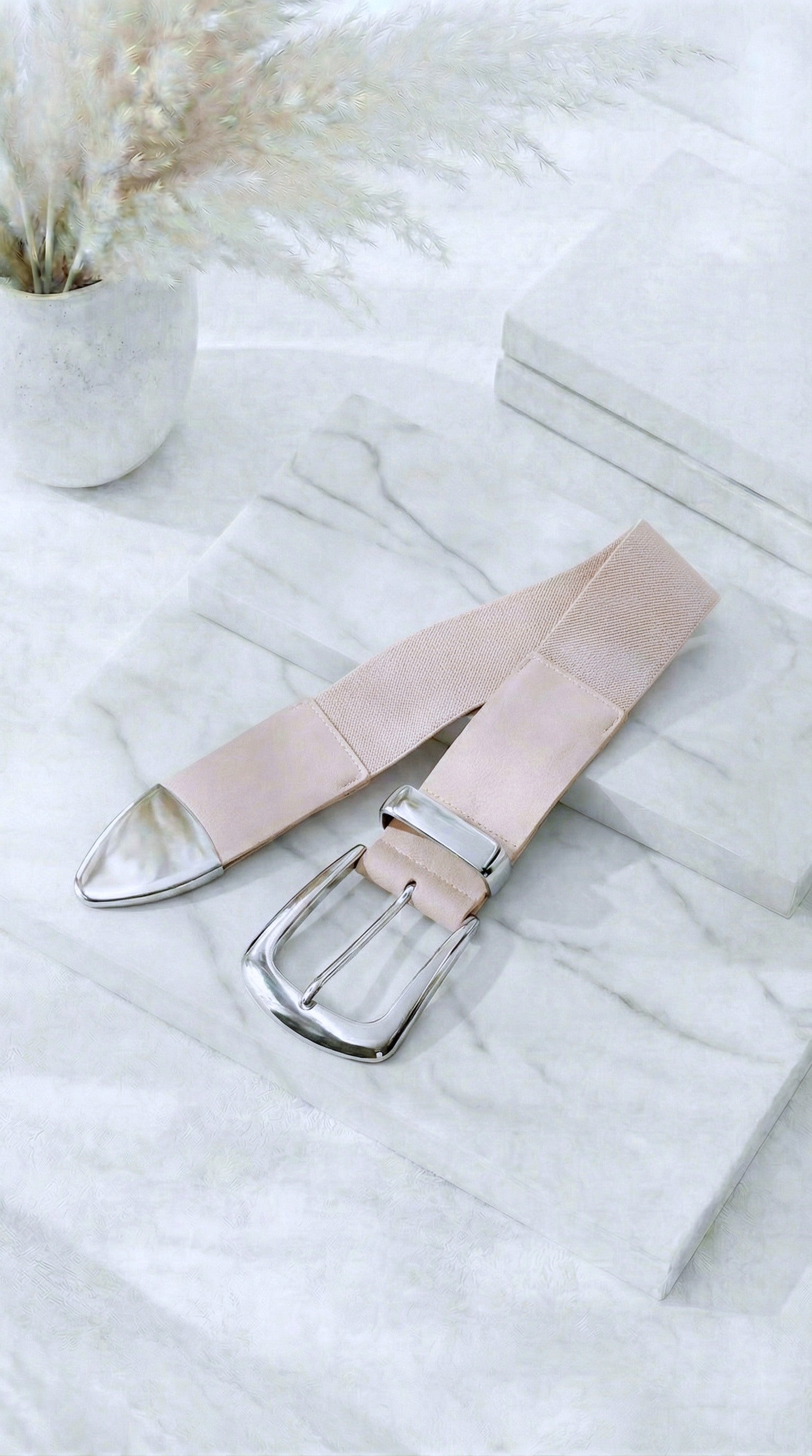 Gürtel Luxe Band *Beige/Silber*