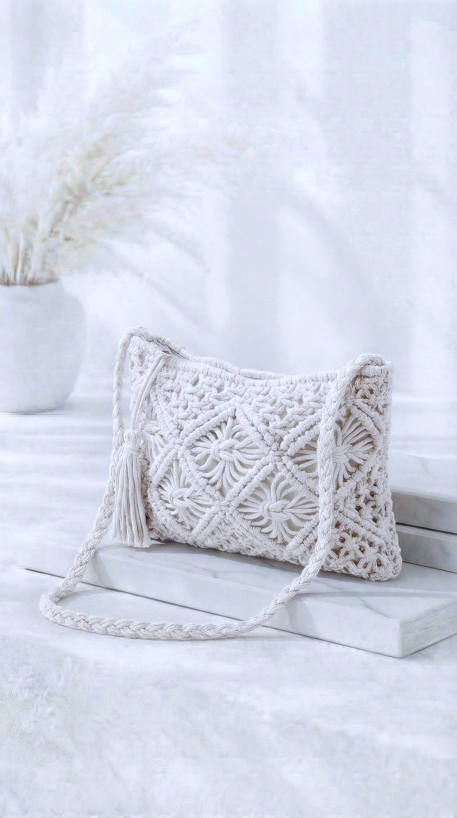 Kleine Handtasche Boho Marbella *Weiß*