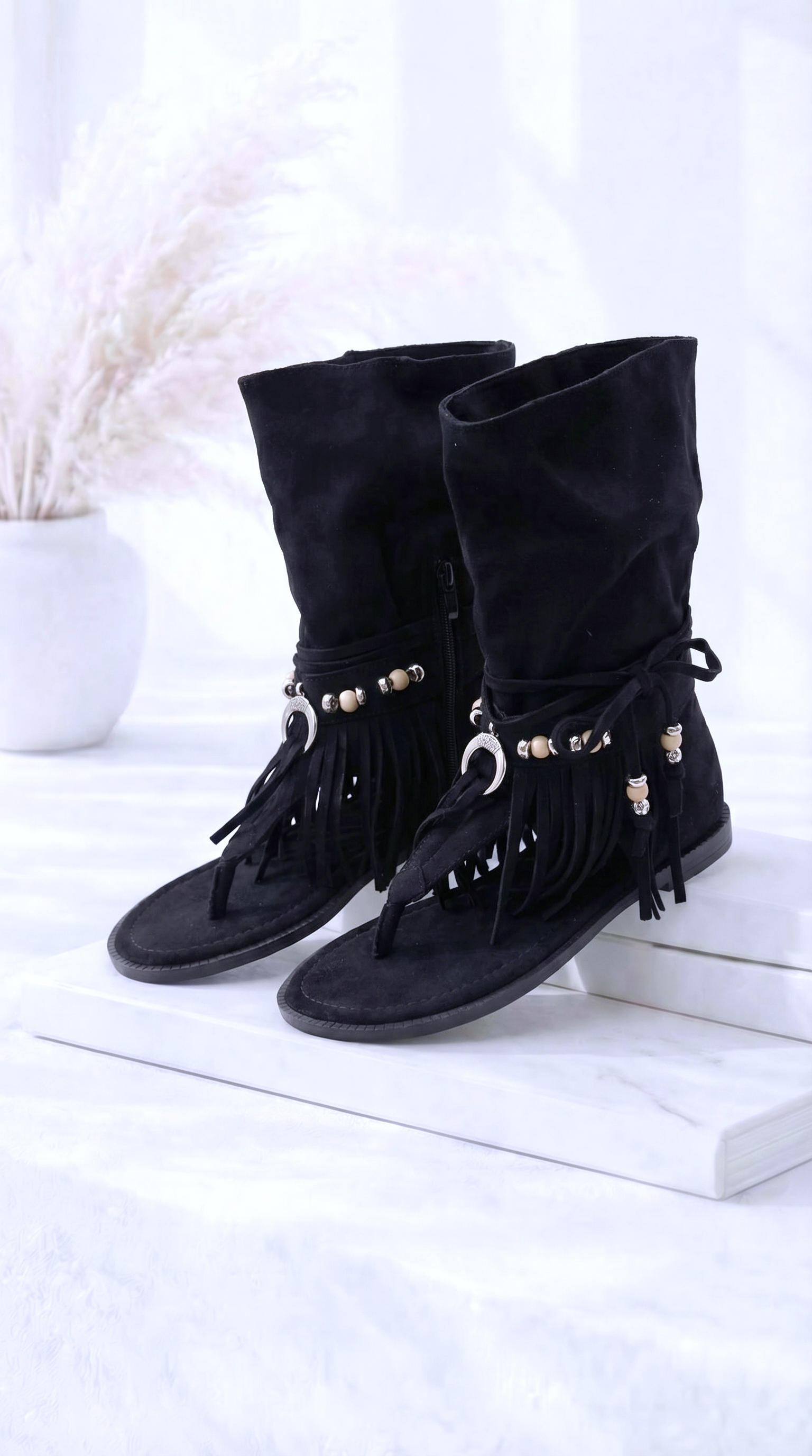 Sandale Fringe Love *Schwarz*