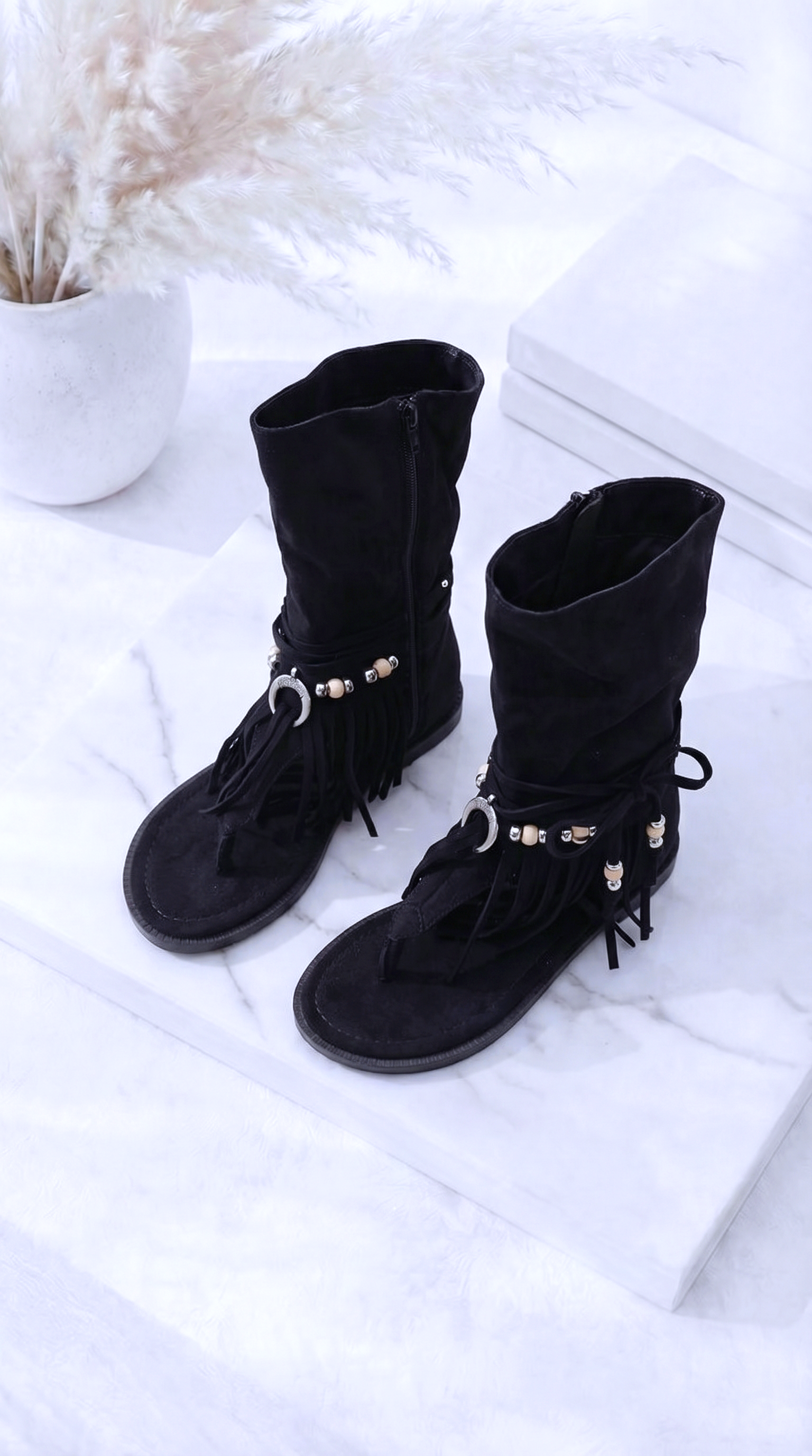 Sandale Fringe Love *Schwarz*