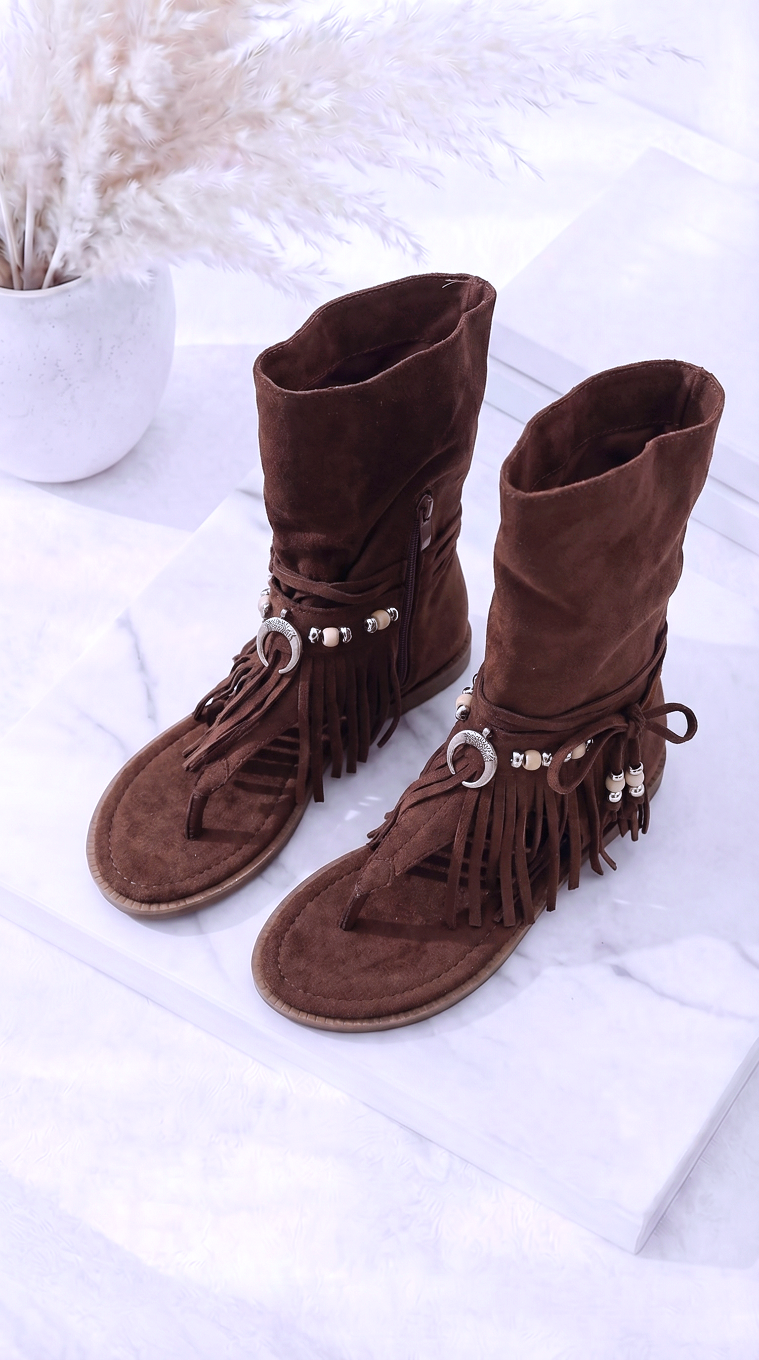 Sandale Fringe Love *Schoko*