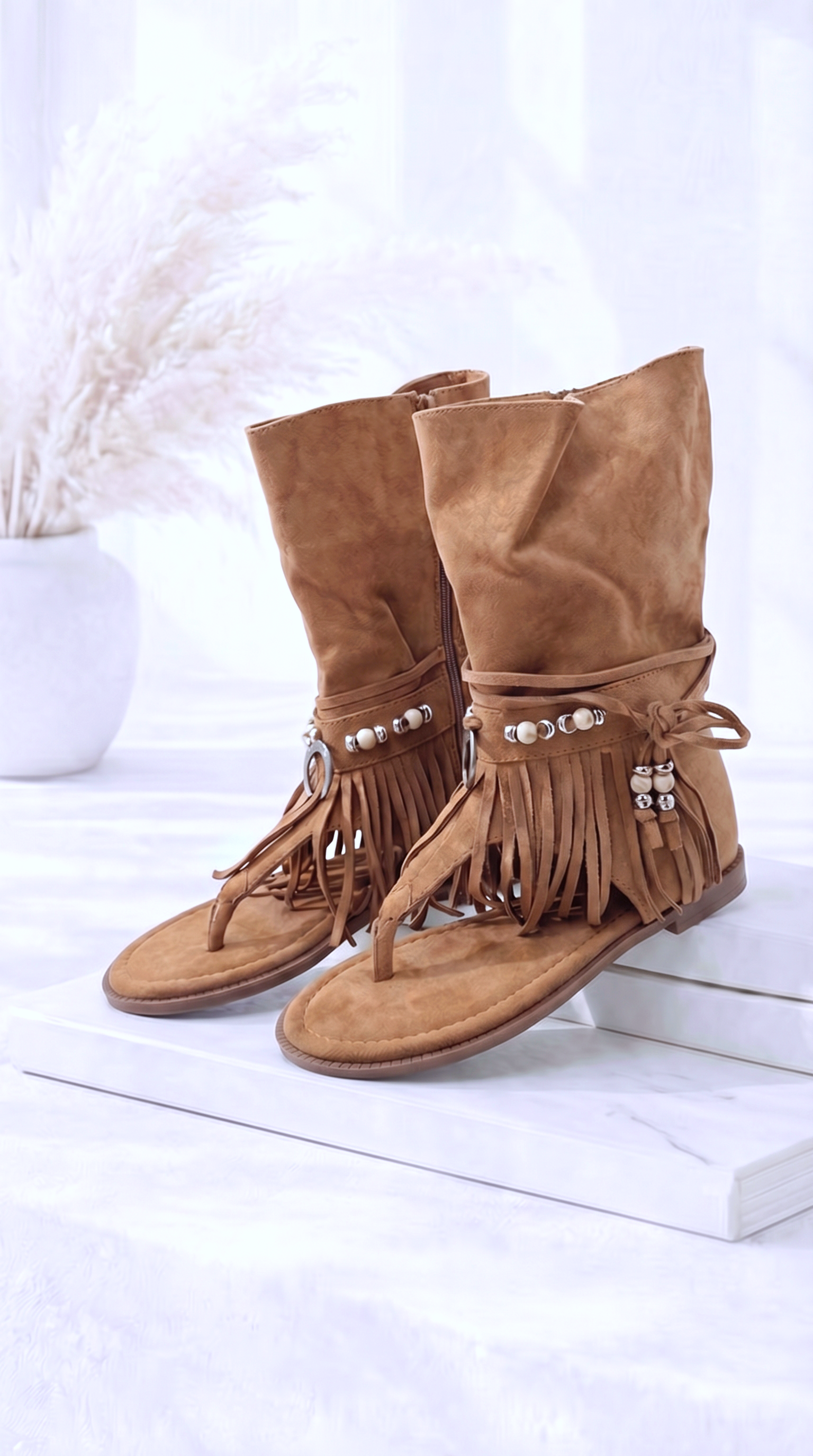Sandale Fringe Love *Camel*