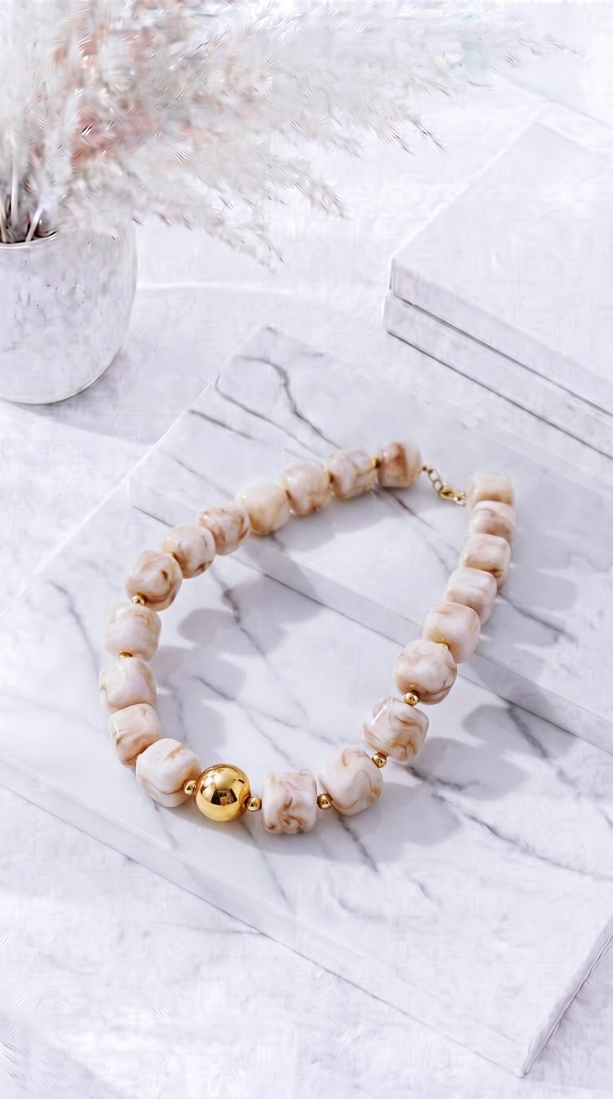 Halskette Glamora Cube *Beige*