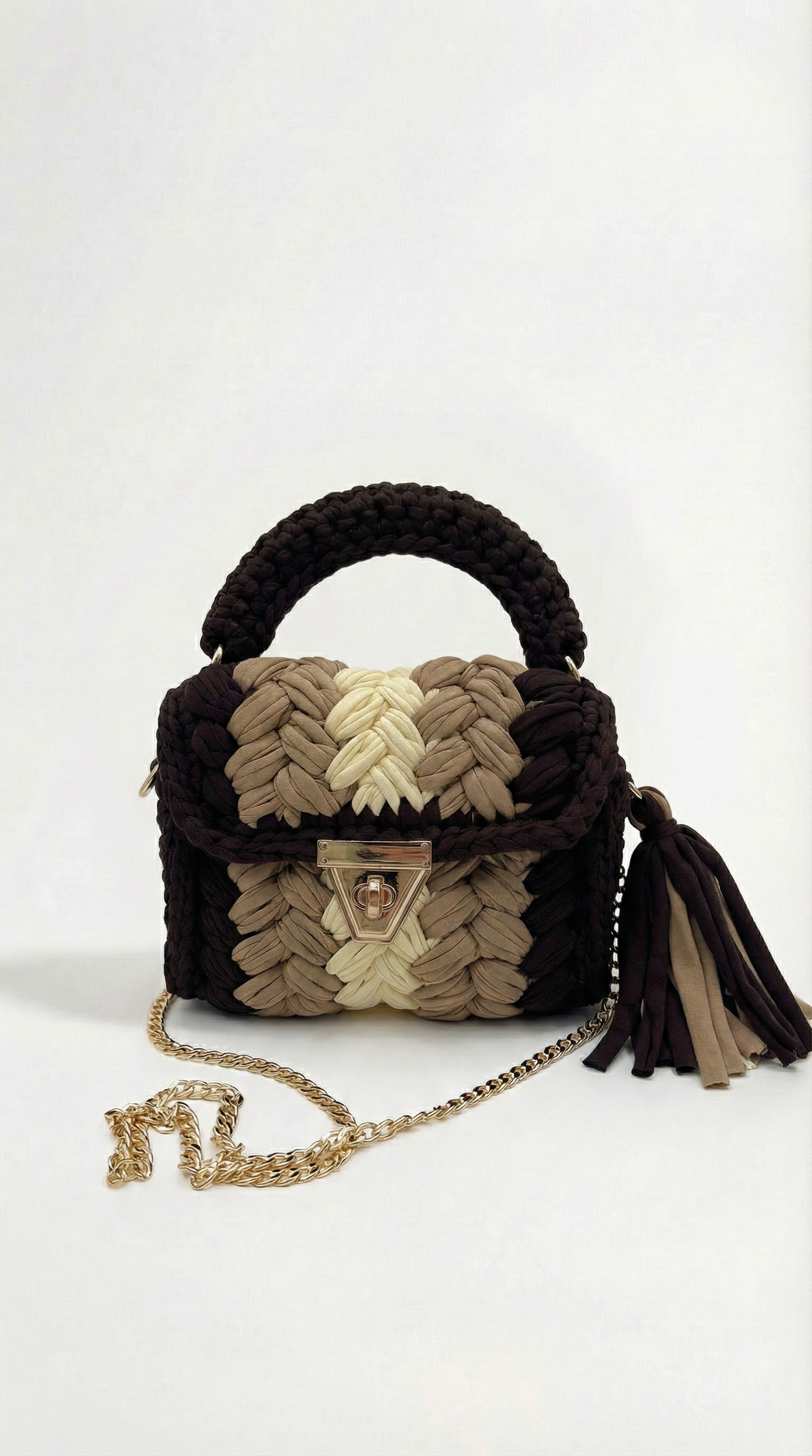 Kleine Handtasche La Diva *Schoko/Camel*