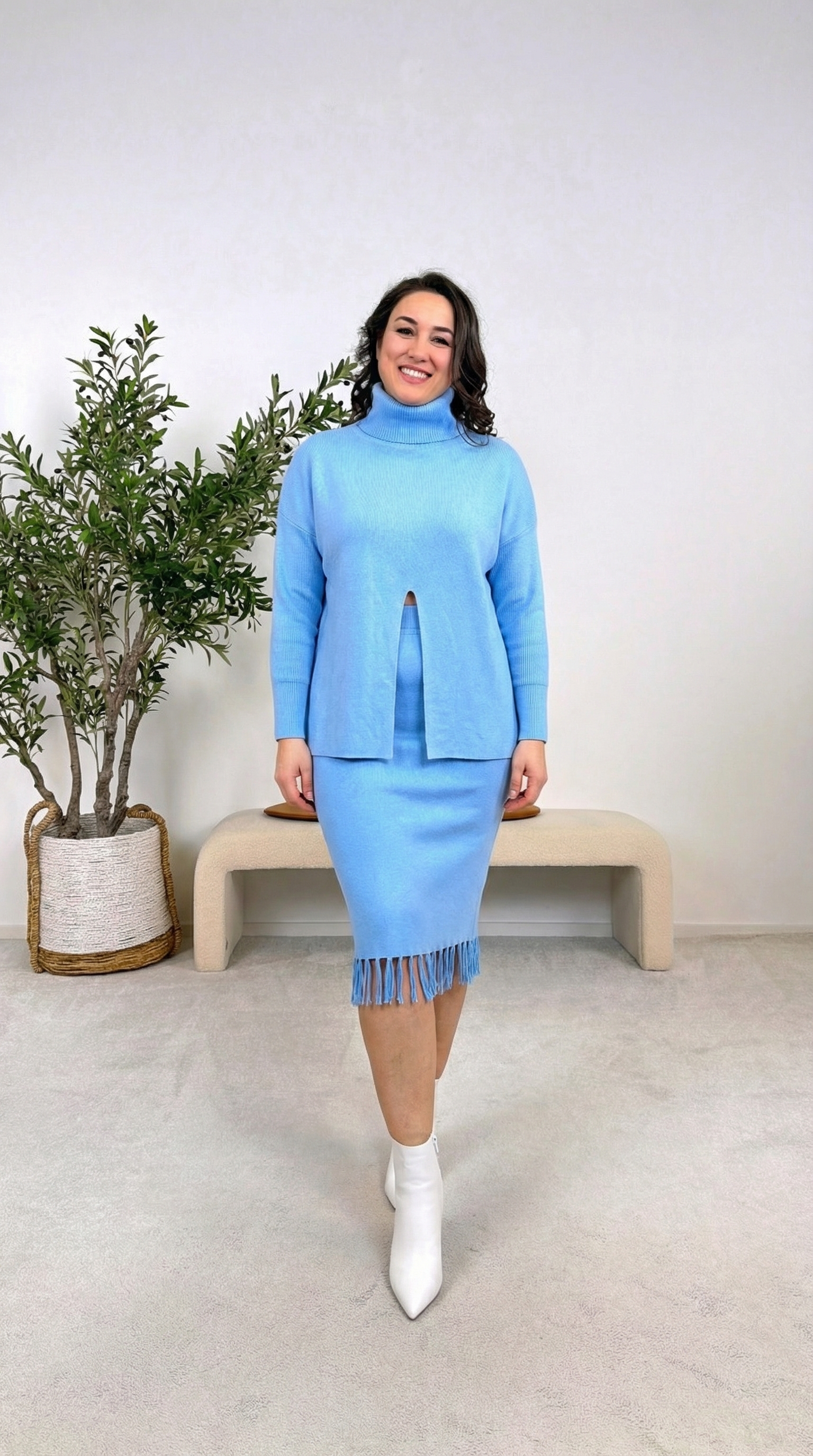 Rollkragenpullover Powder Dream *Blau*