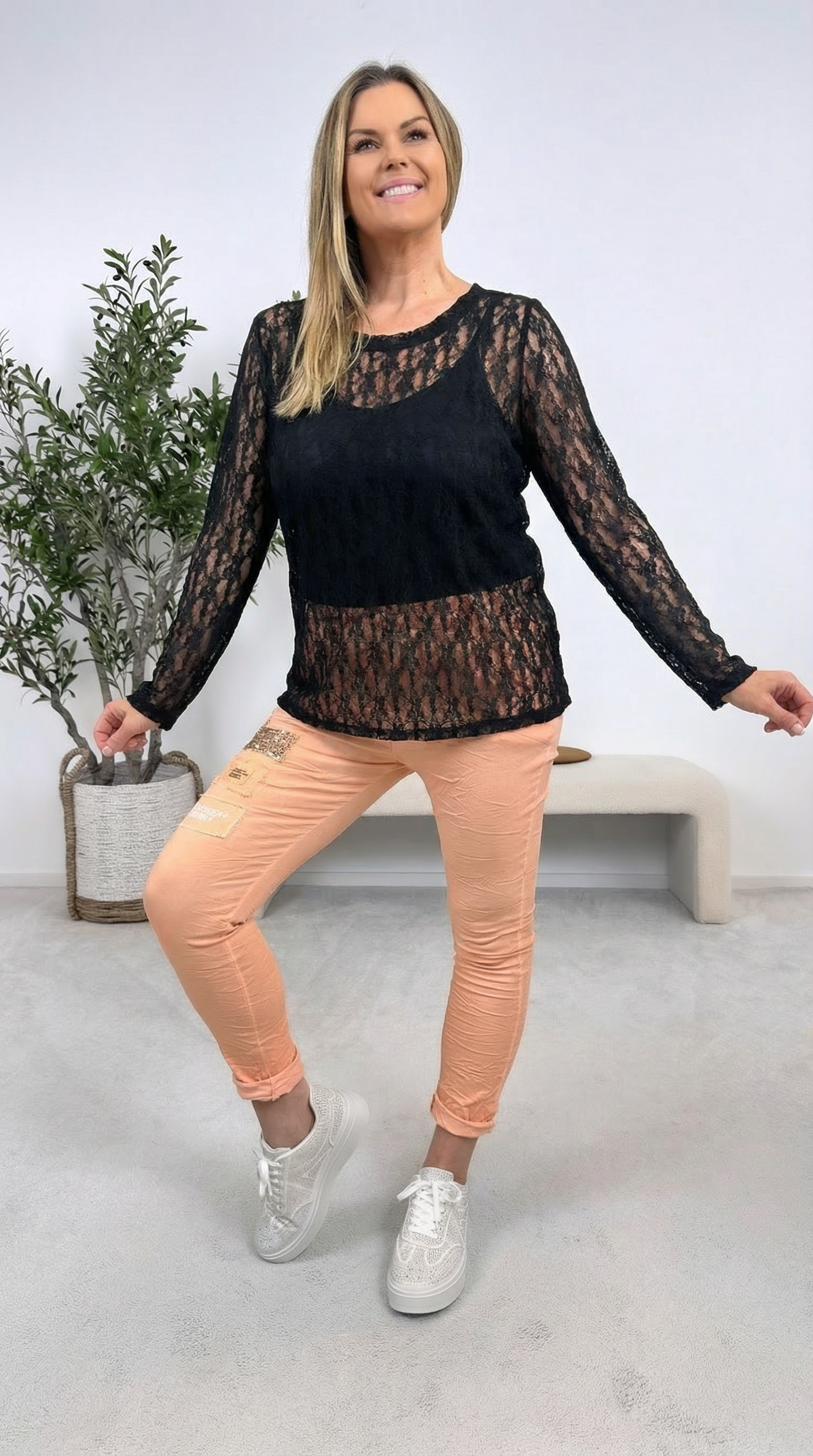 Spitzenshirt Moonlace *Schwarz*