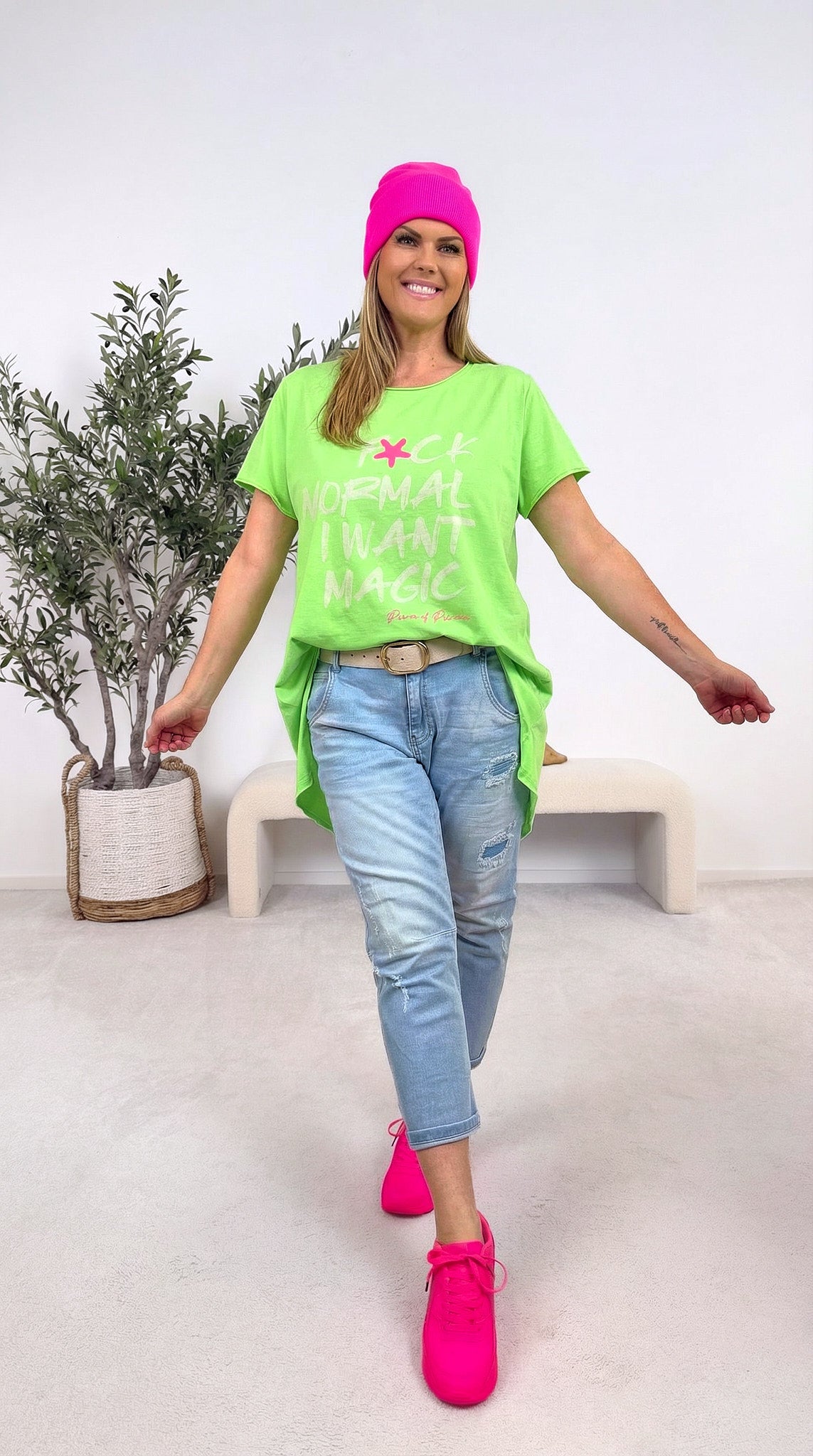 T-Shirt I Want Magic *Neon Grün*