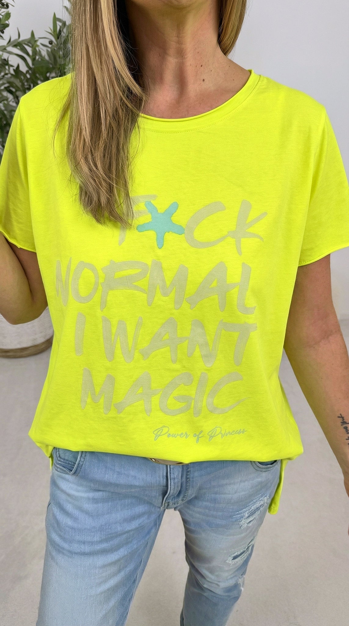 T-Shirt I Want Magic *Neon Gelb*