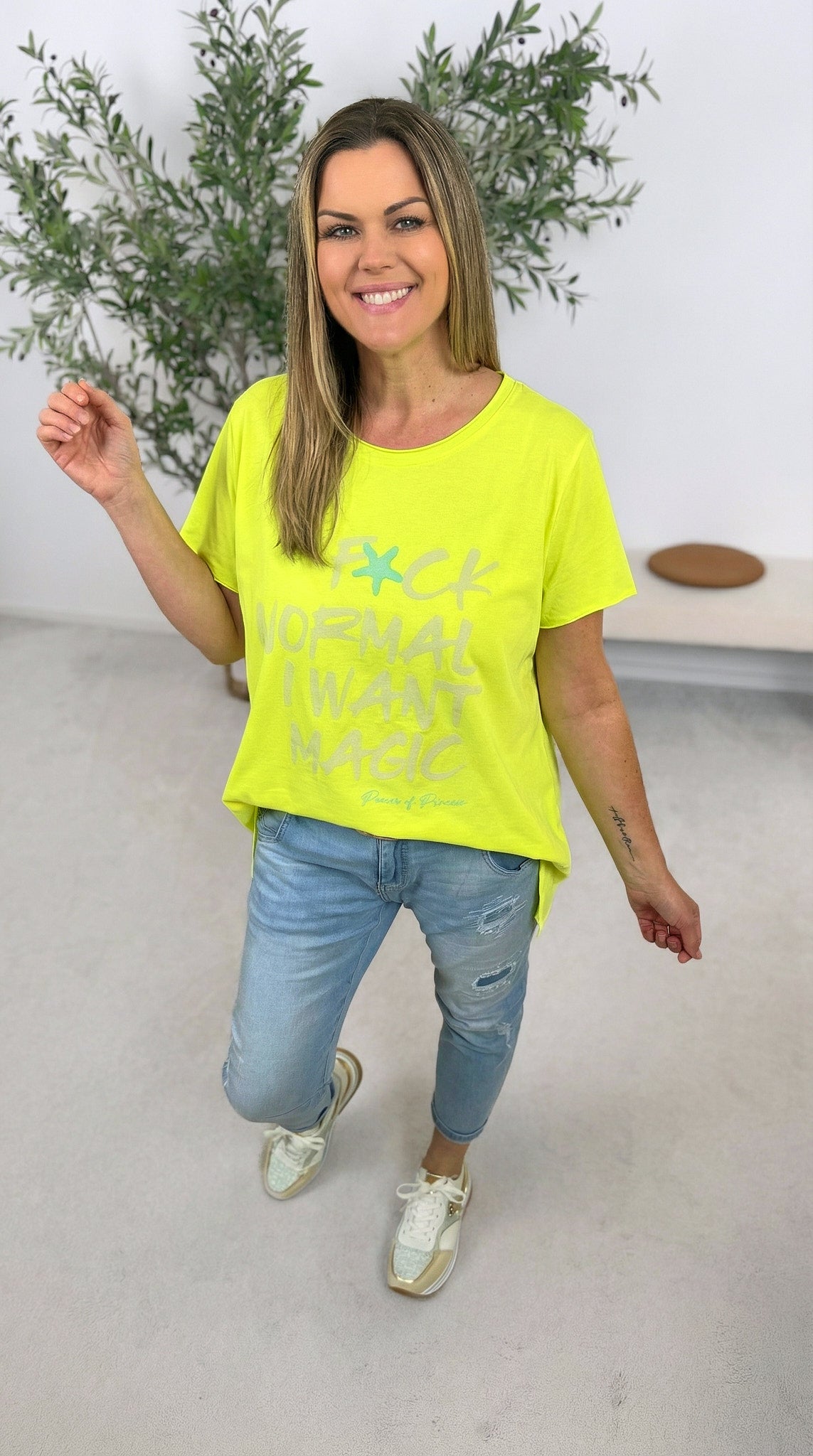 T-Shirt I Want Magic *Neon Gelb*