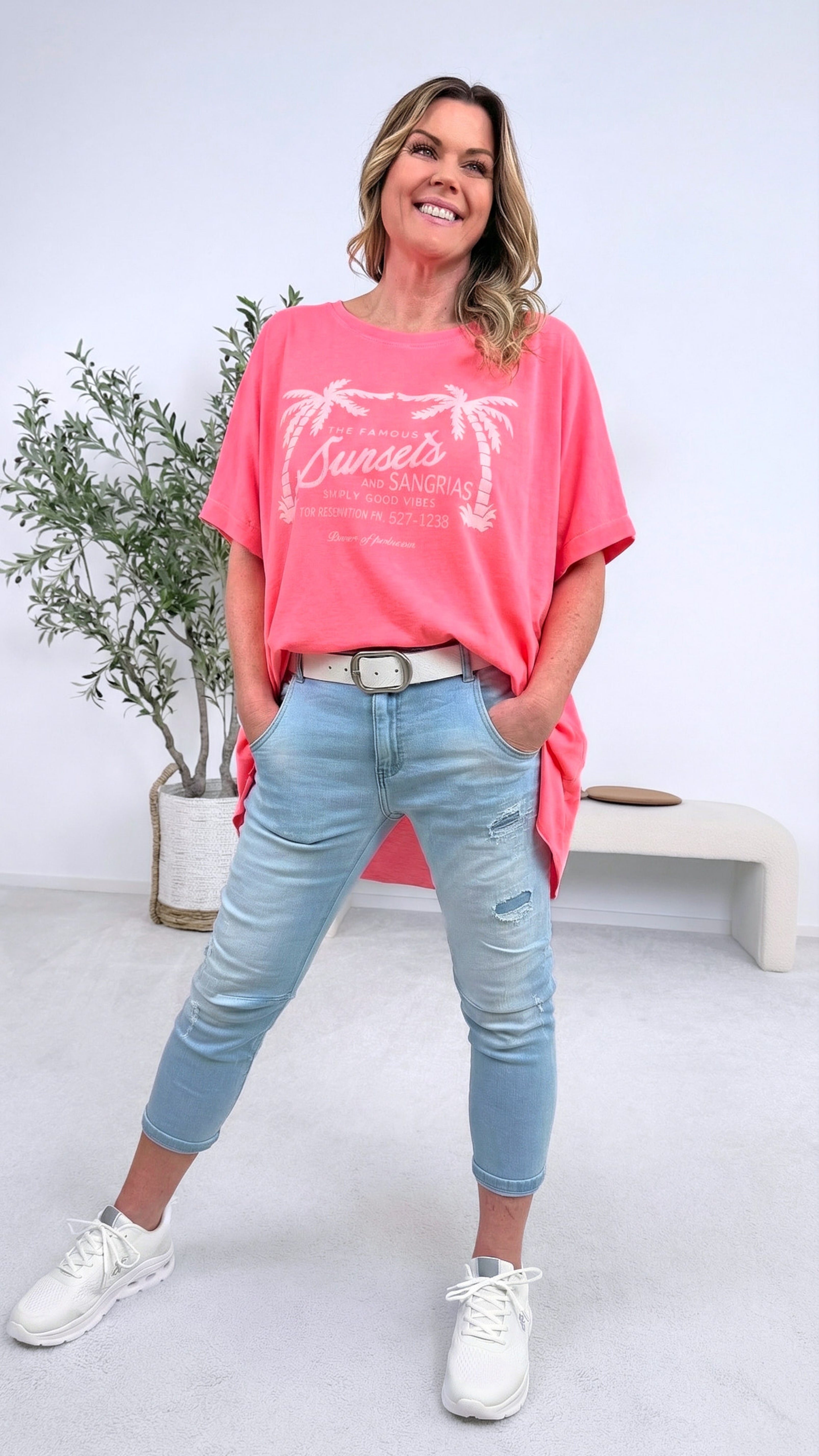 T-Shirt Famous Sunset *Neon Pink*
