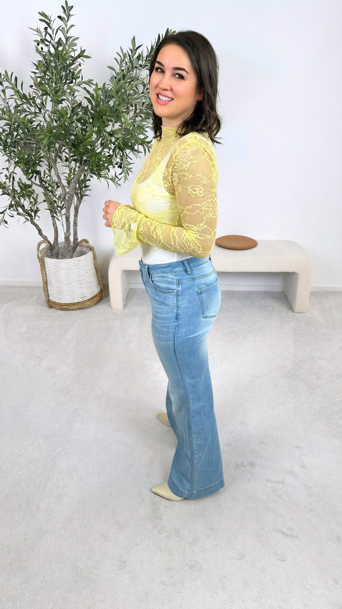 Spitzenshirt Honey Glow *Gelb*