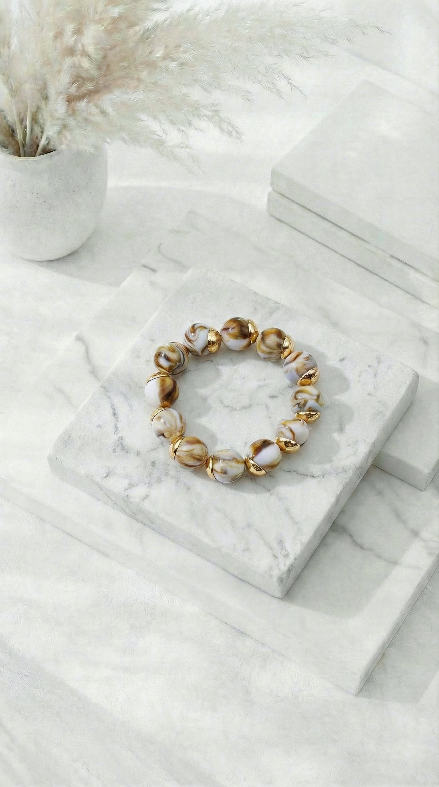 Perlenarmband Ivory Swirl