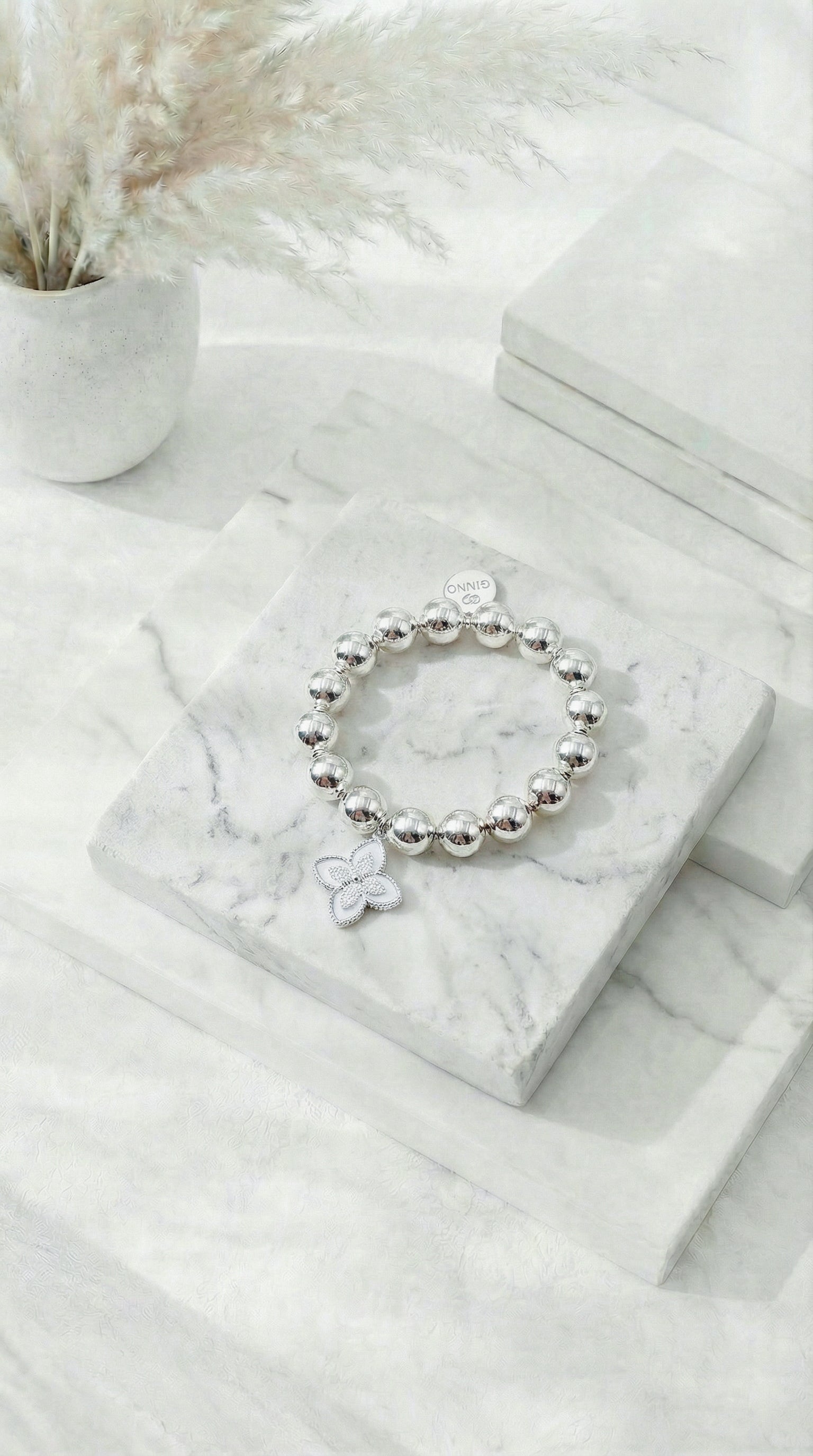 Perlenarmband Perlmutt Flower *Silber*