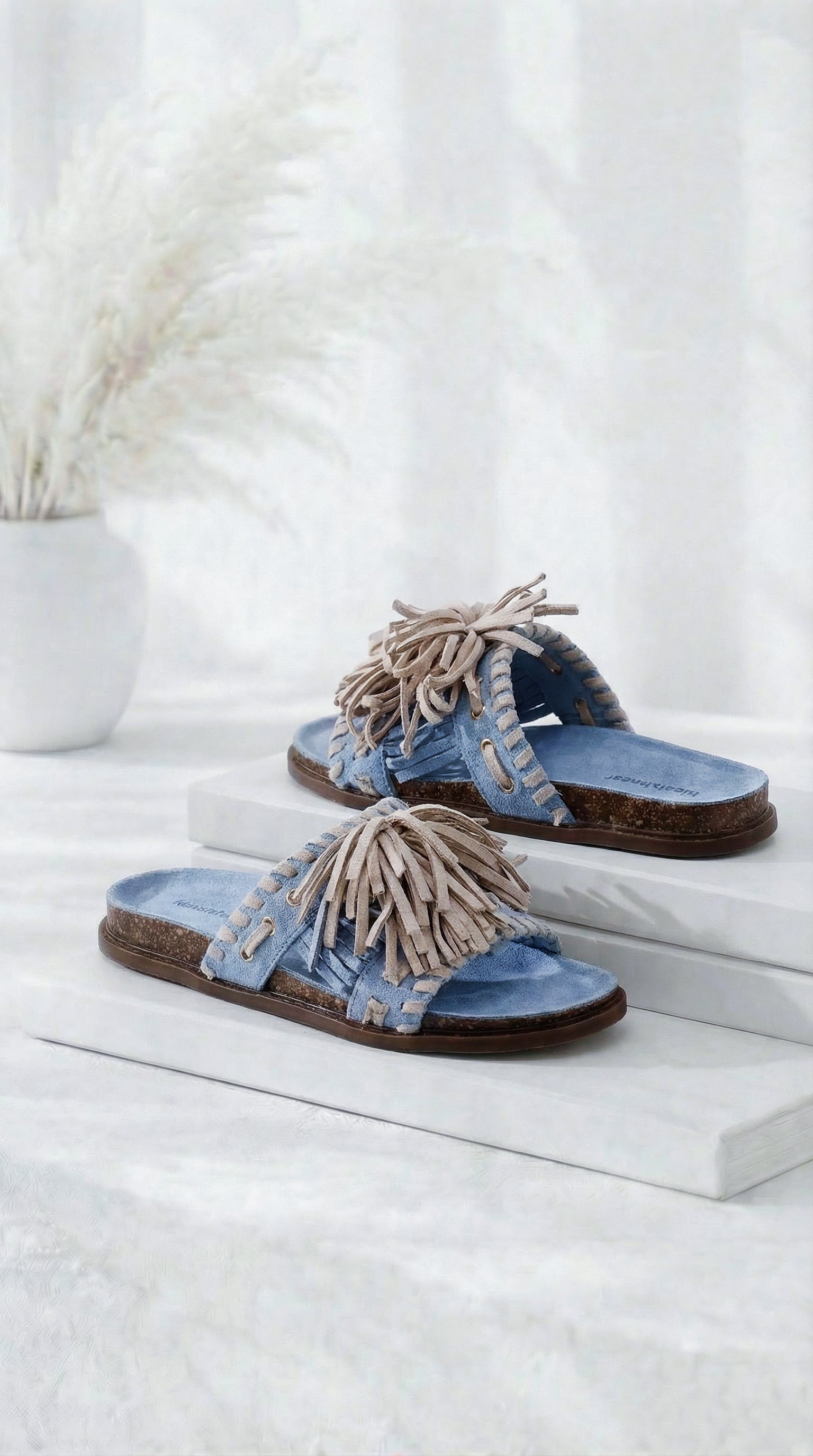 Sandale Sahara Fringe *Blau*
