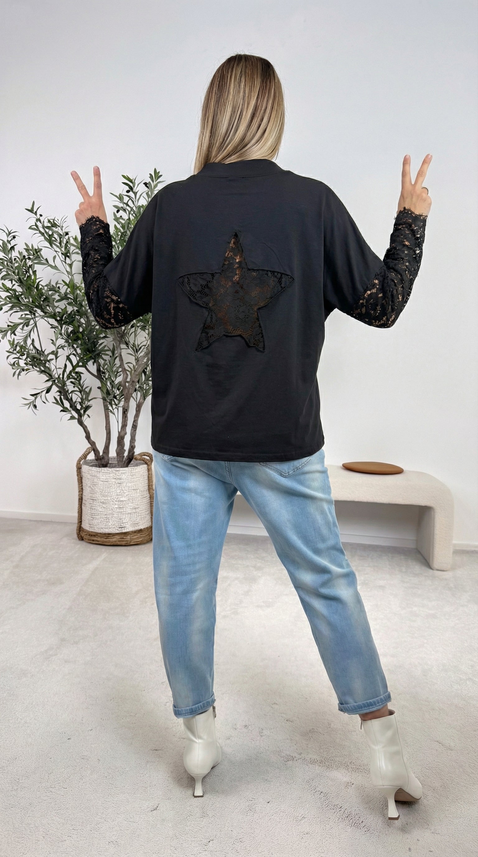 Langarmshirt Celeste Glow *Schwarz*