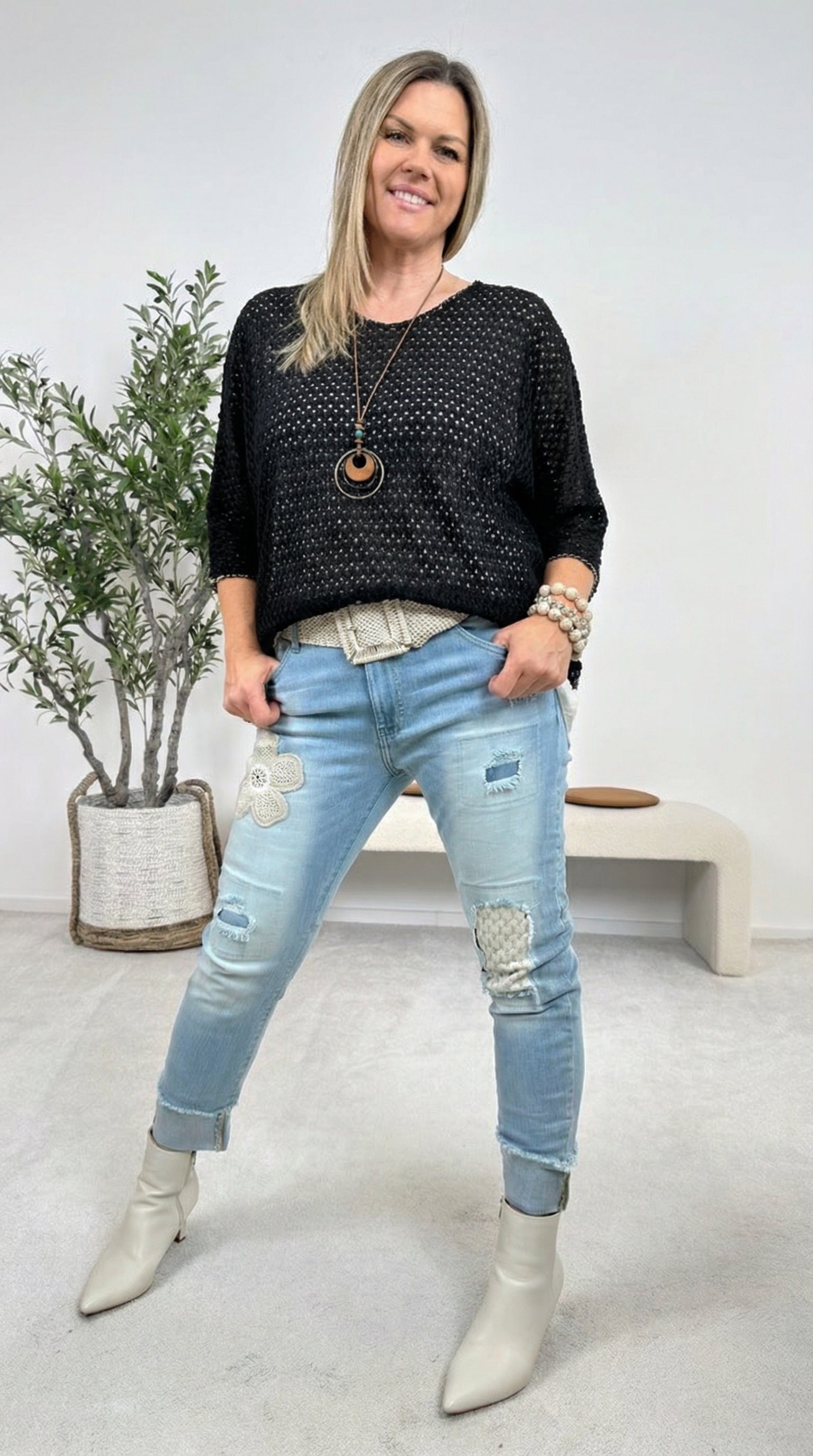 Langarmshirt Portofino Whisper *Schwarz*