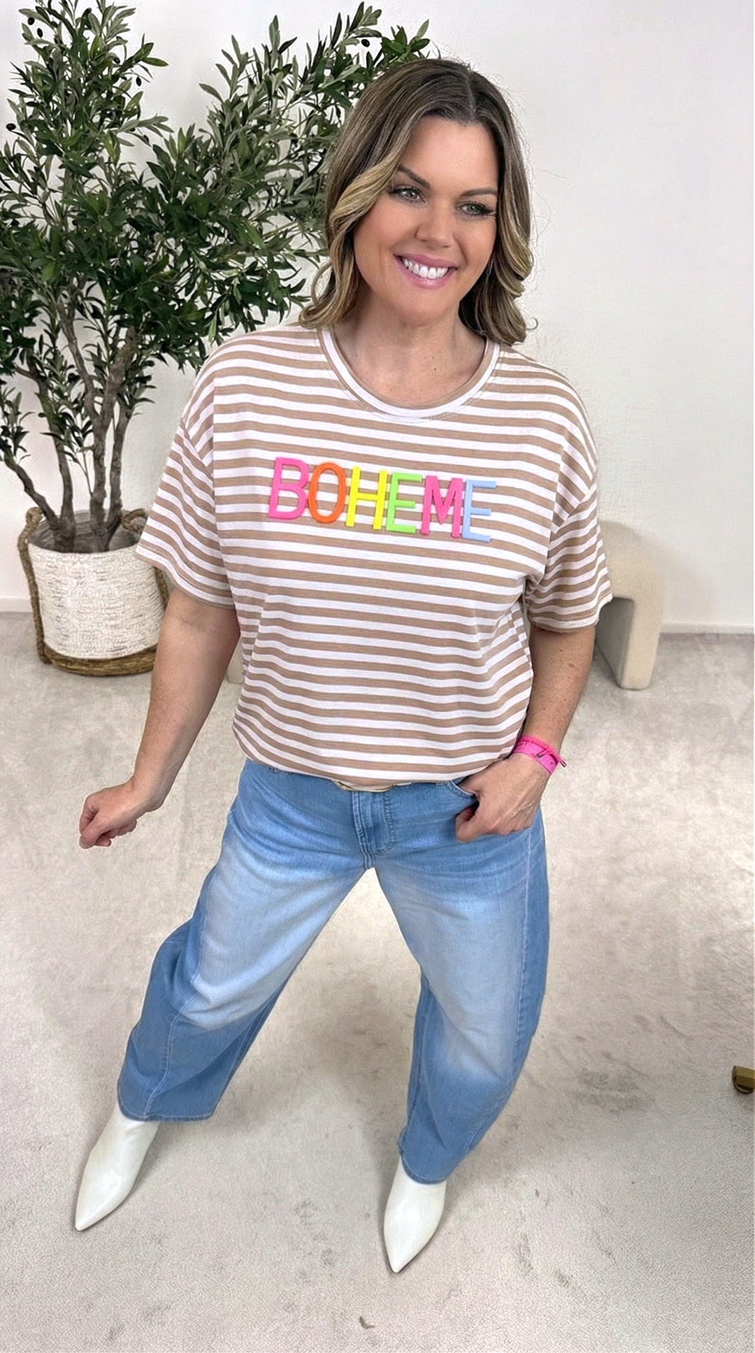 T-Shirt Electric Stripe *Camel*