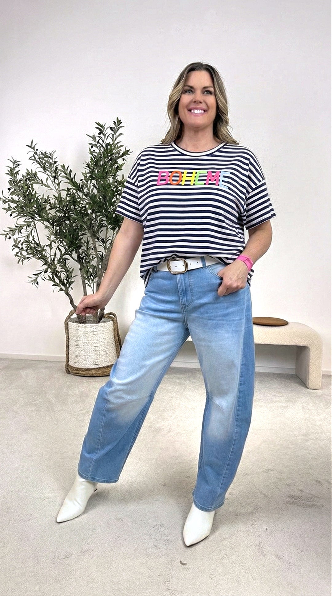 T-Shirt Electric Stripe *Dunkelblau*