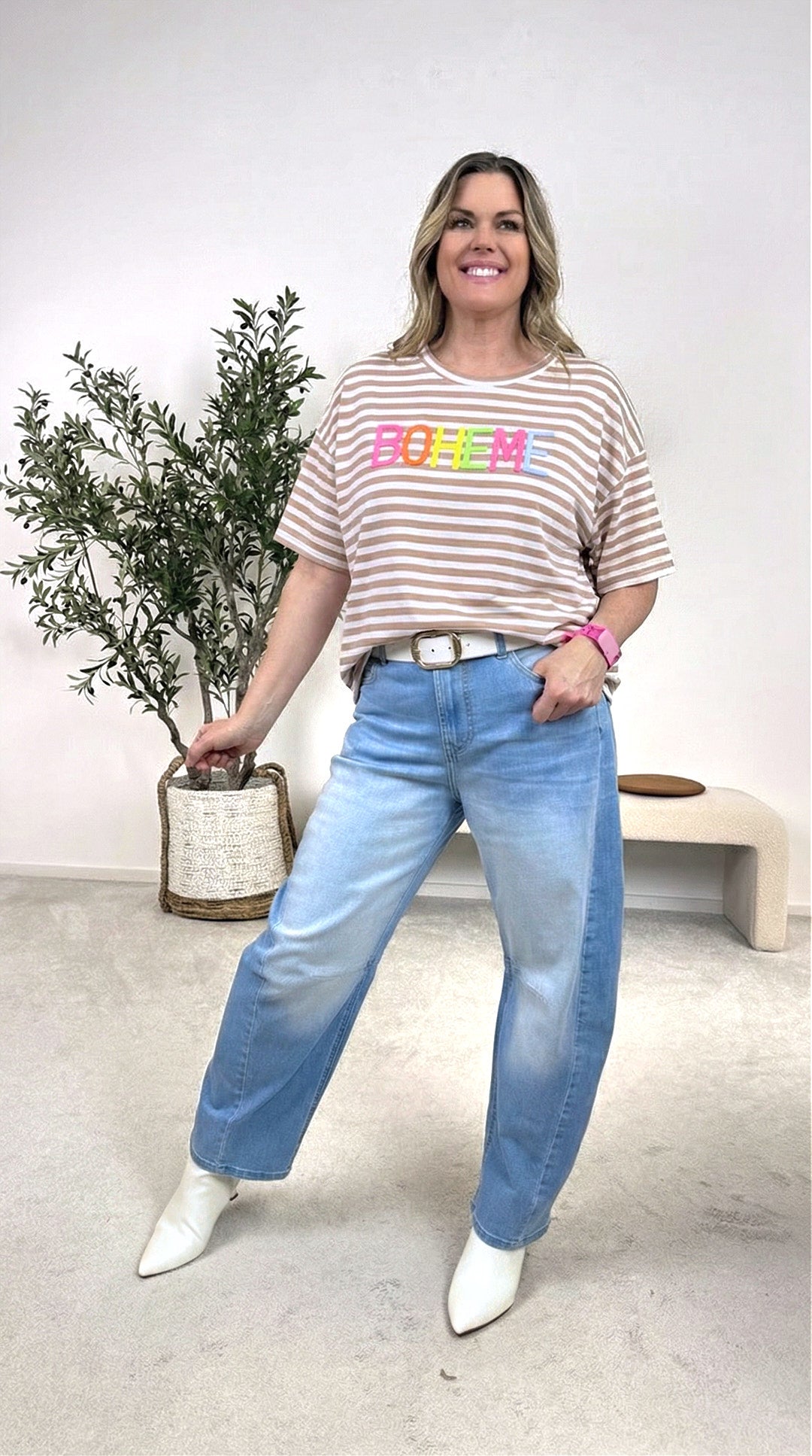 T-Shirt Electric Stripe *Camel*