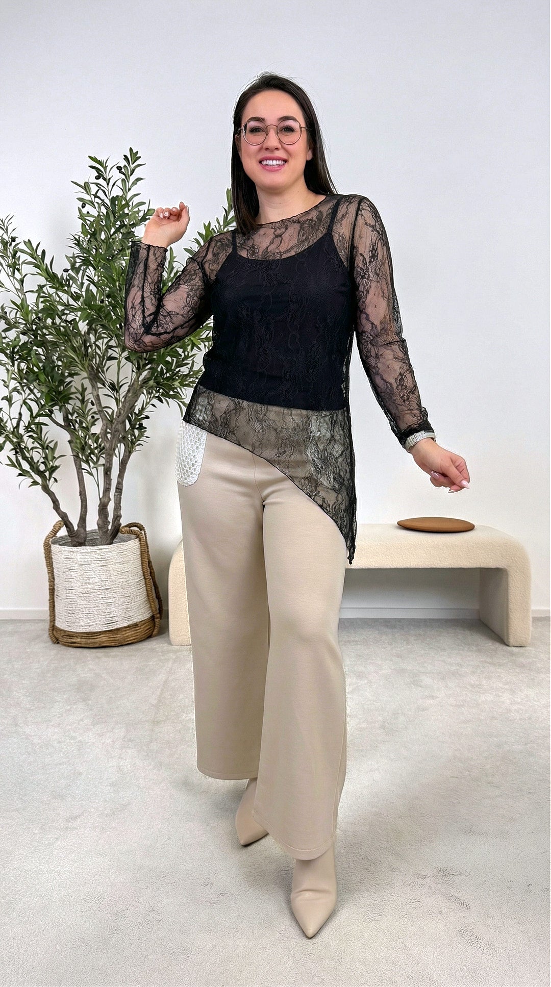 Spitzenshirt Lace Dream *Schwarz*