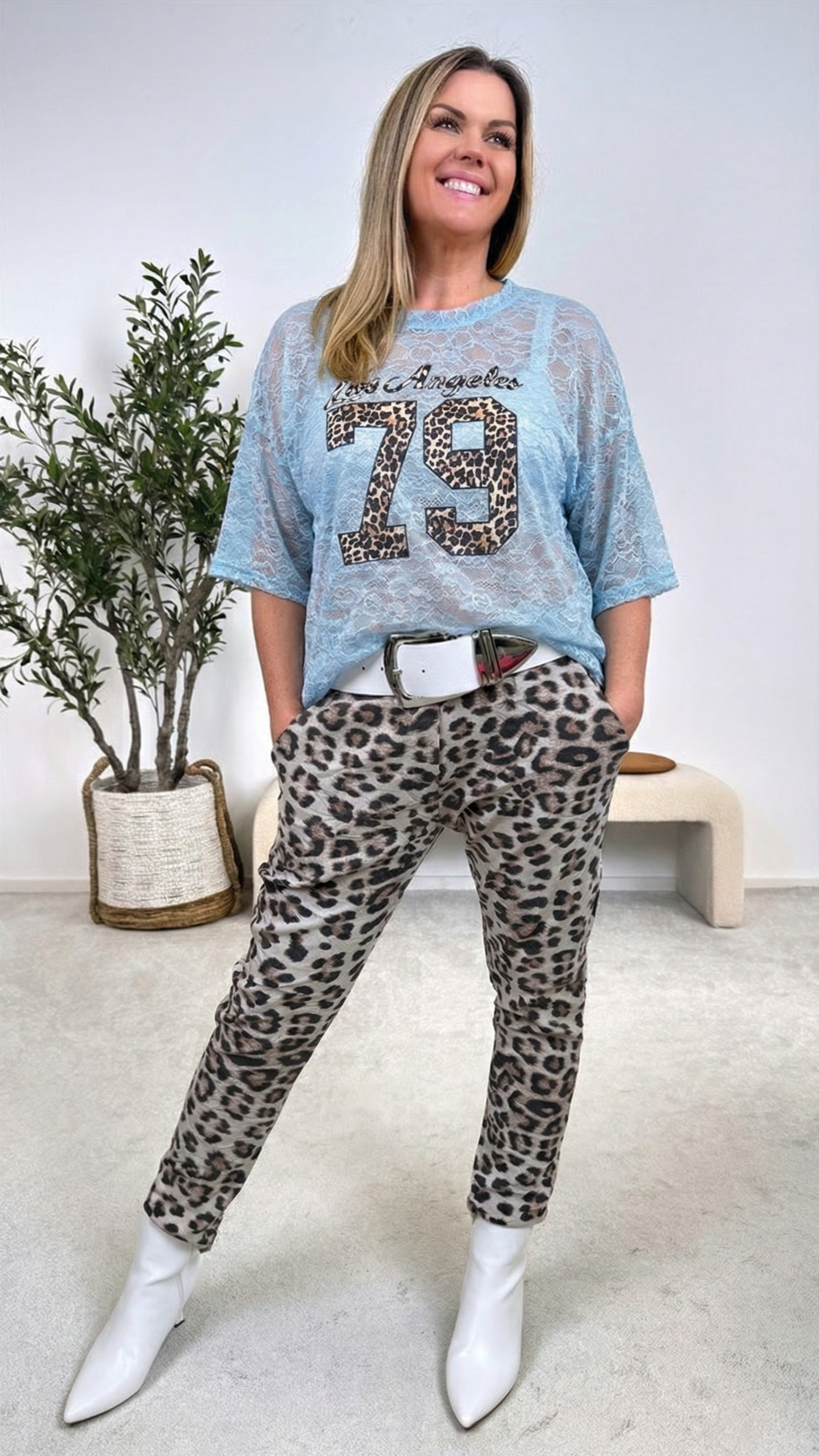 Spitzenshirt West Coast *Blau*