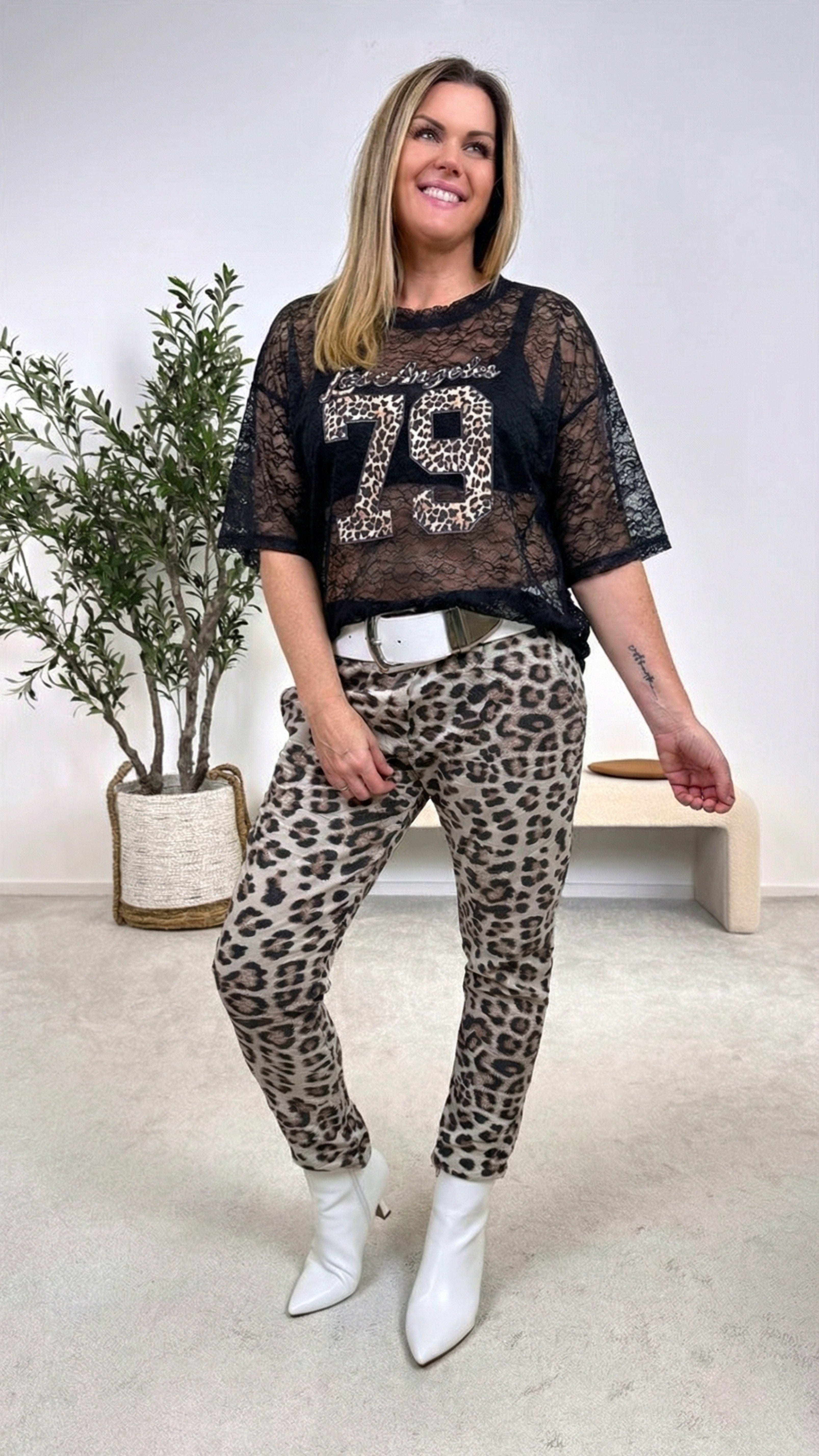 Spitzenshirt West Coast *Schwarz*