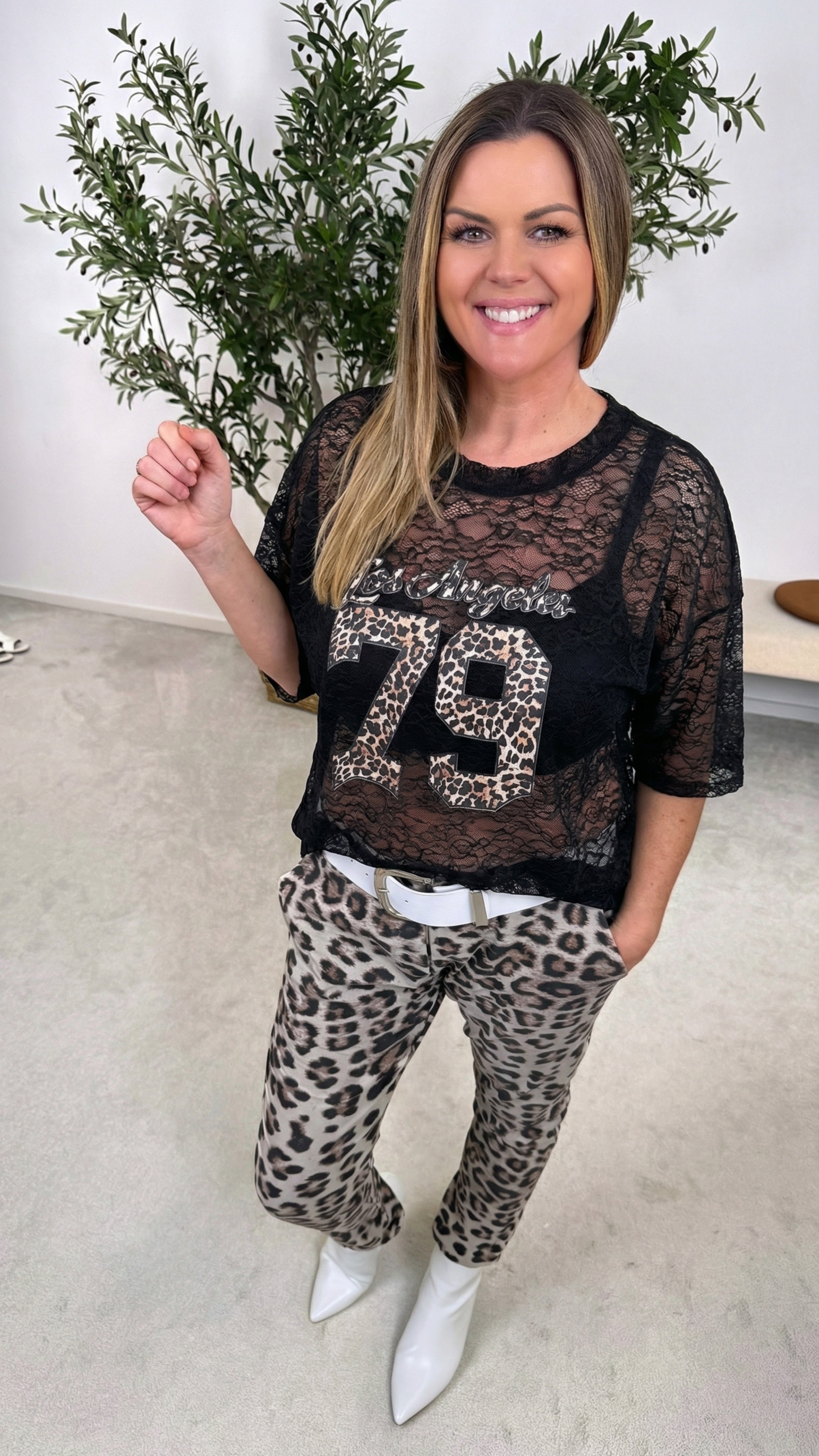 Spitzenshirt West Coast *Schwarz*