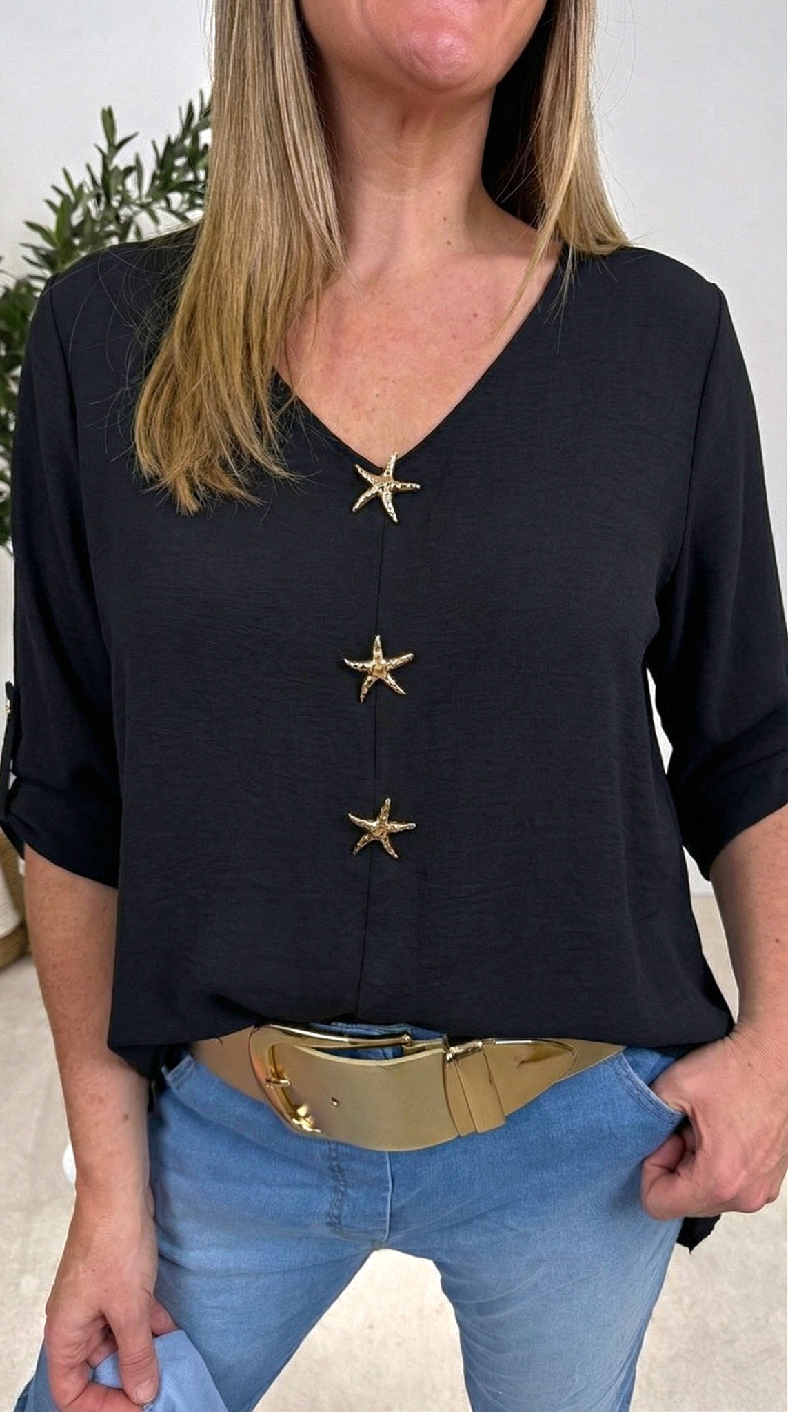 Blusenshirt Ocean Soul *Schwarz*