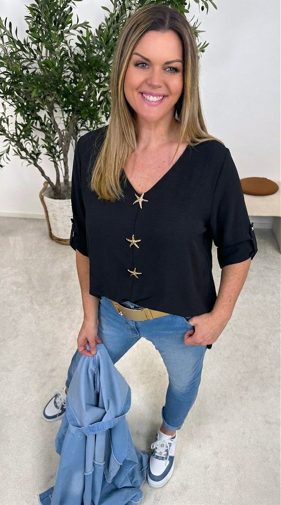 Blusenshirt Ocean Soul *Schwarz*