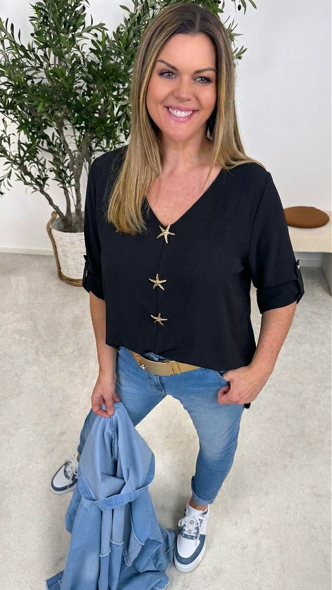 Blusenshirt Ocean Soul *Schwarz*