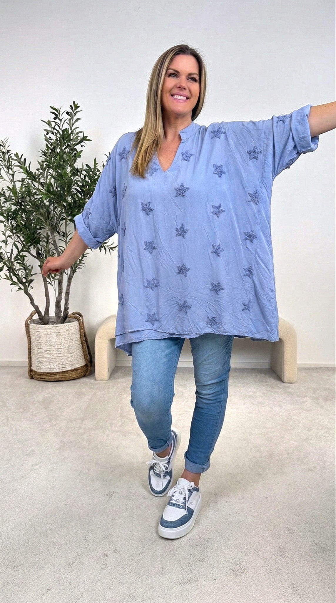 Blusenshirt Starlight Whisper *Jeansblau*