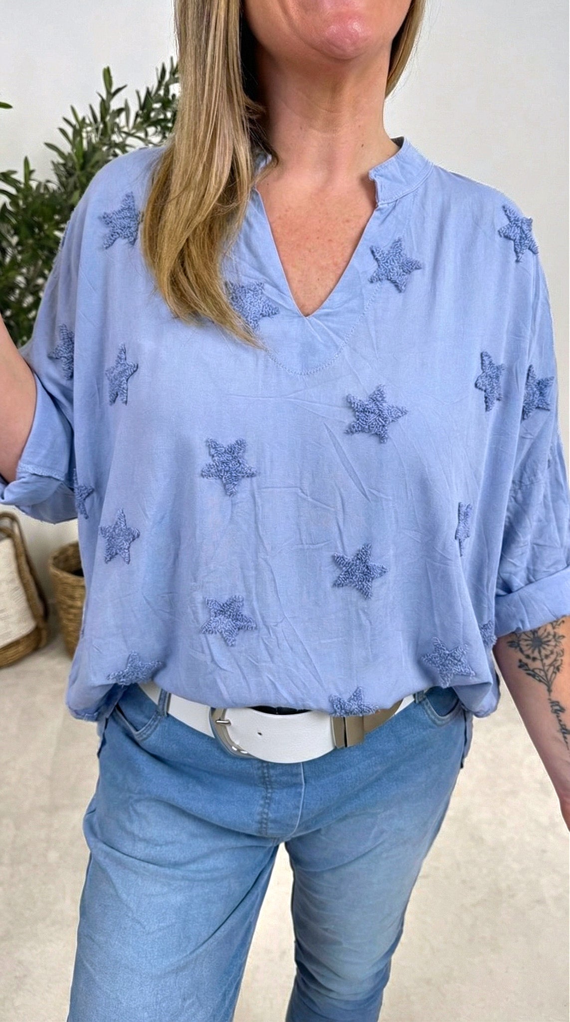 Blusenshirt Starlight Whisper *Jeansblau*