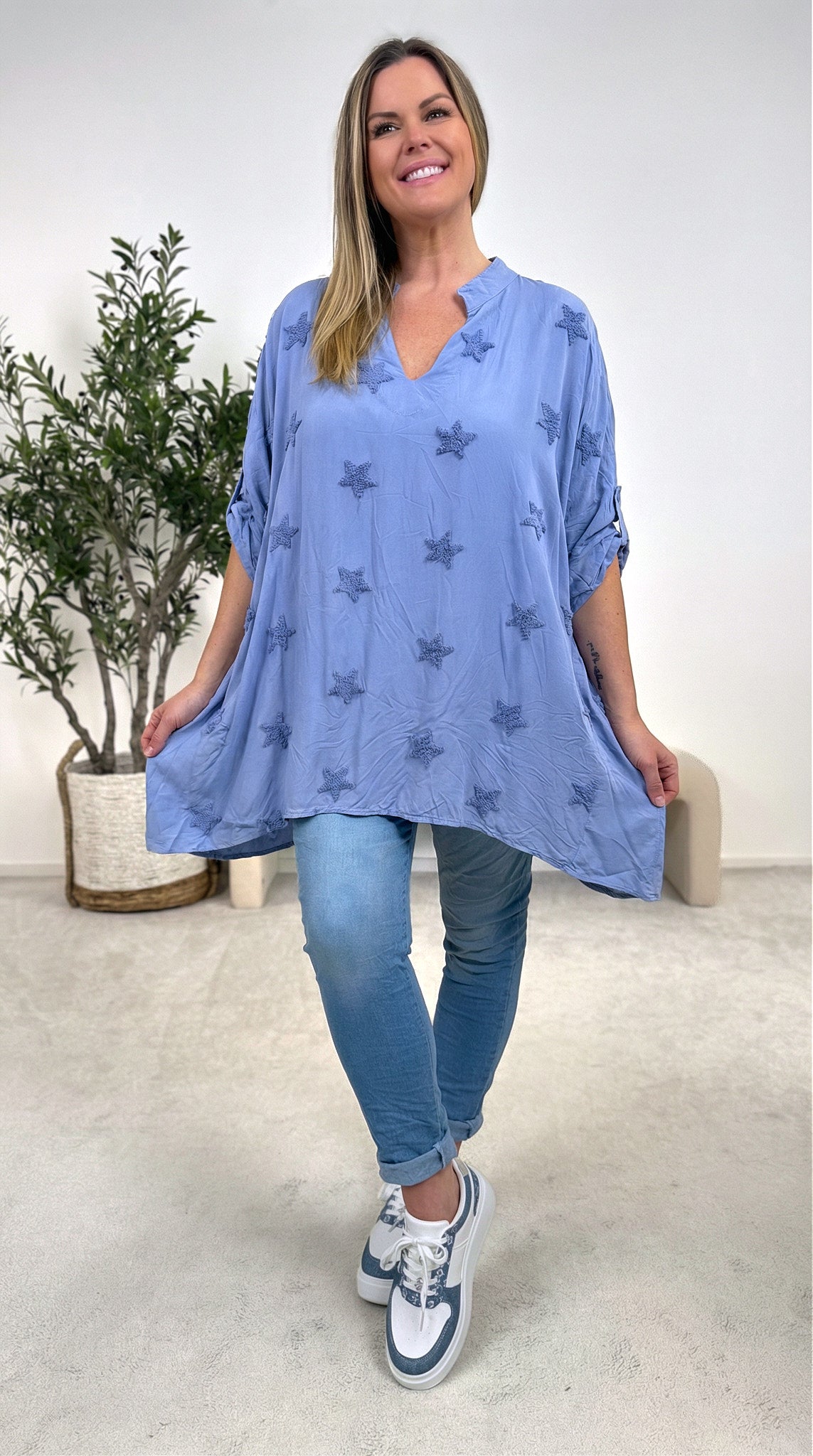 Blusenshirt Starlight Whisper *Jeansblau*