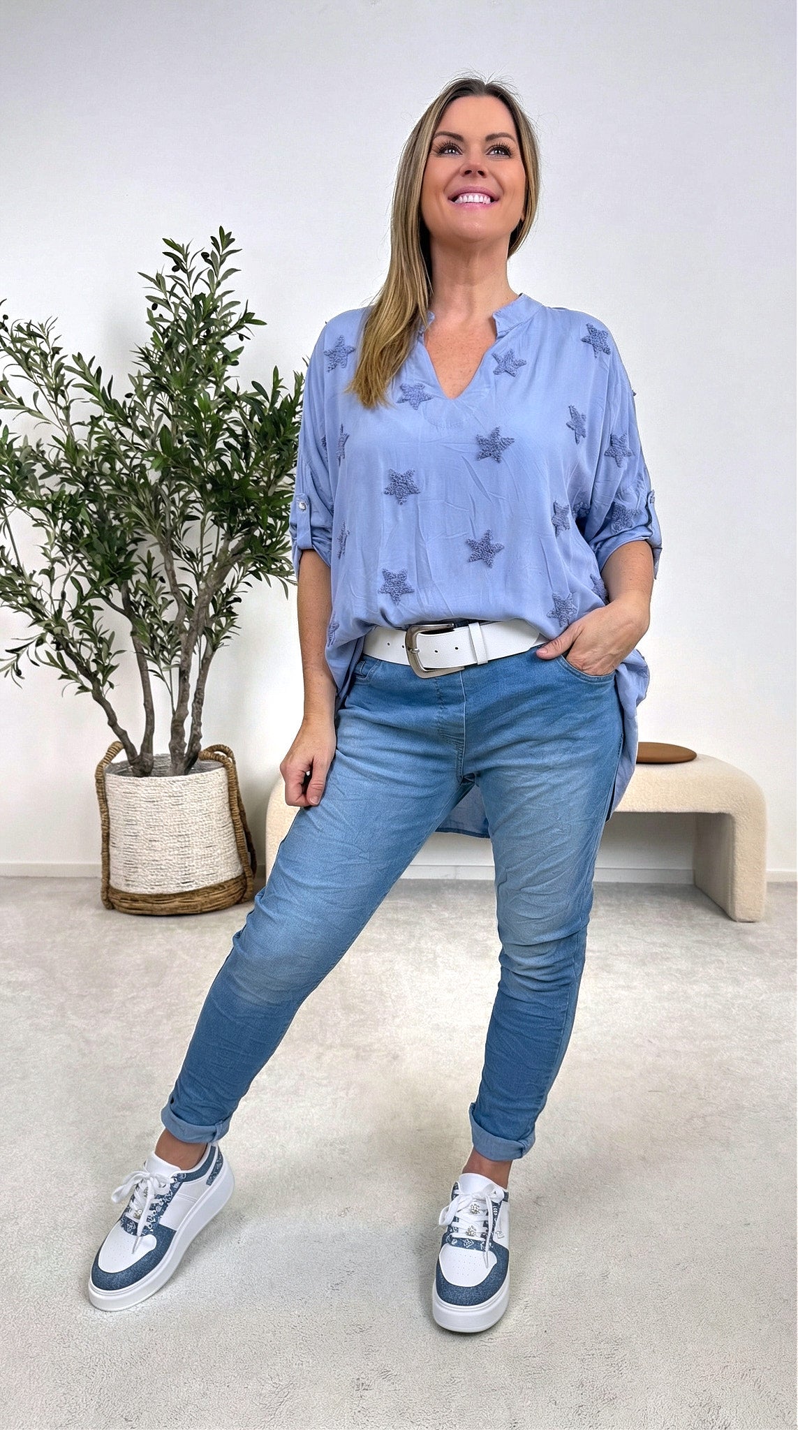 Blusenshirt Starlight Whisper *Jeansblau*