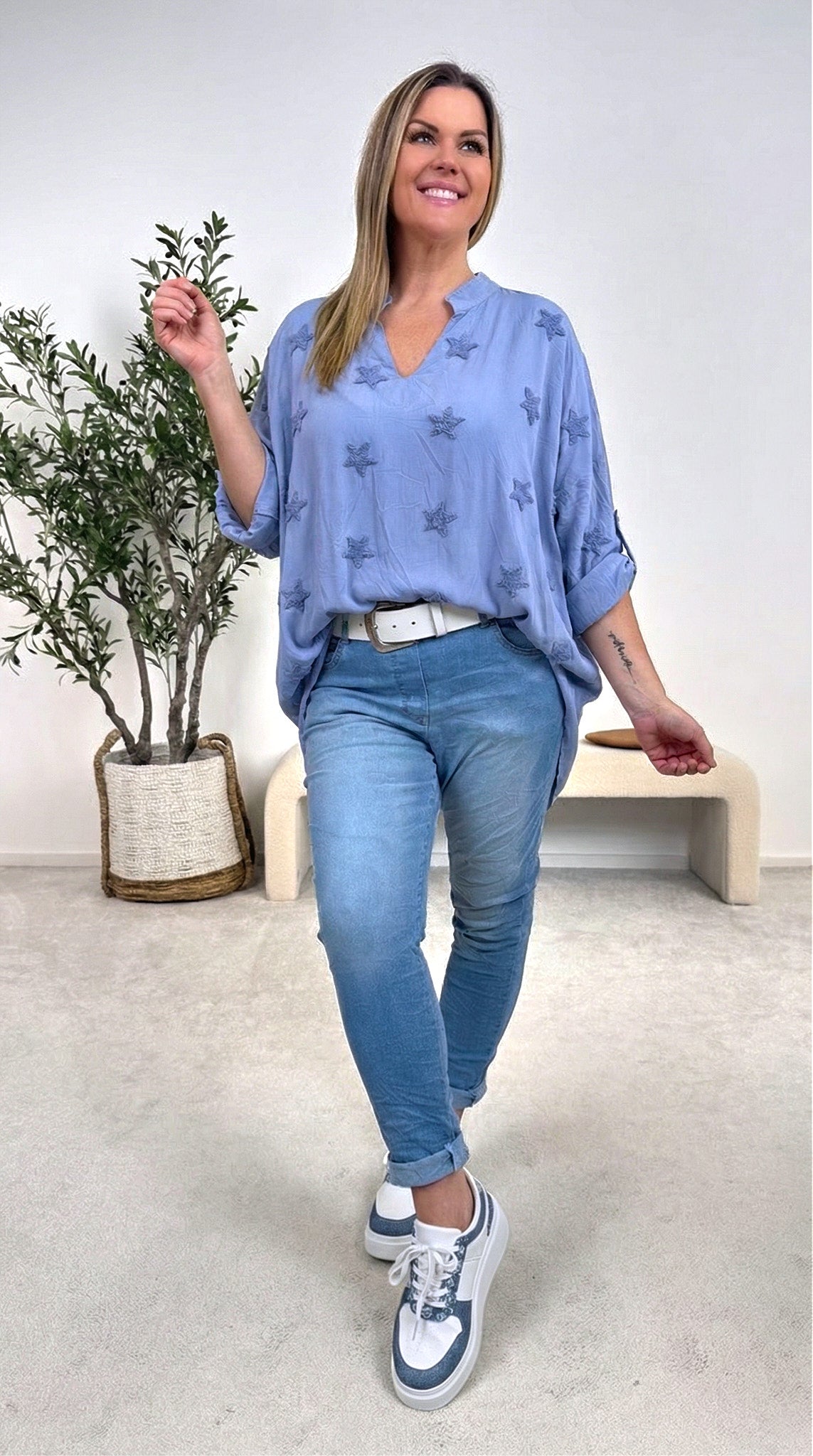 Blusenshirt Starlight Whisper *Jeansblau*