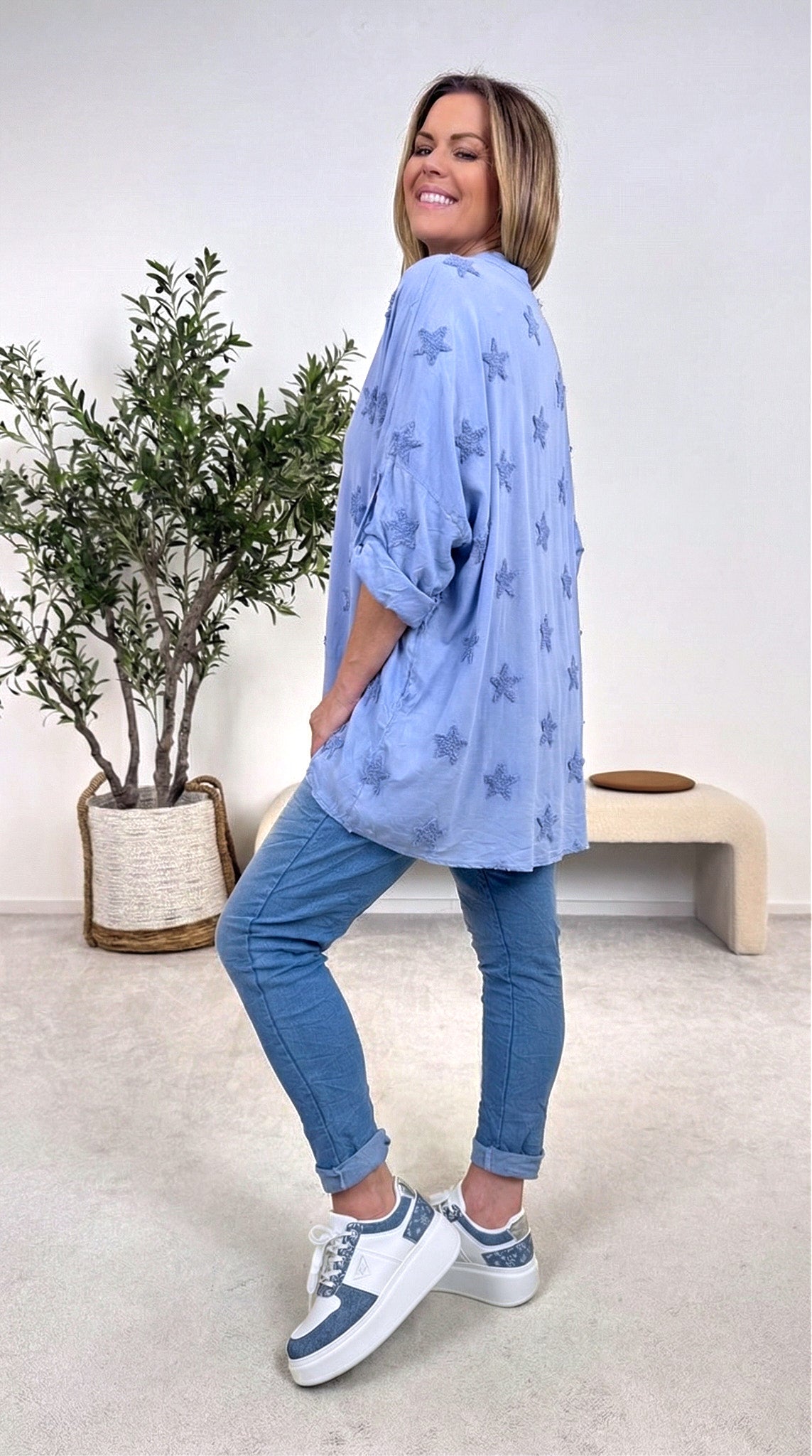 Blusenshirt Starlight Whisper *Jeansblau*