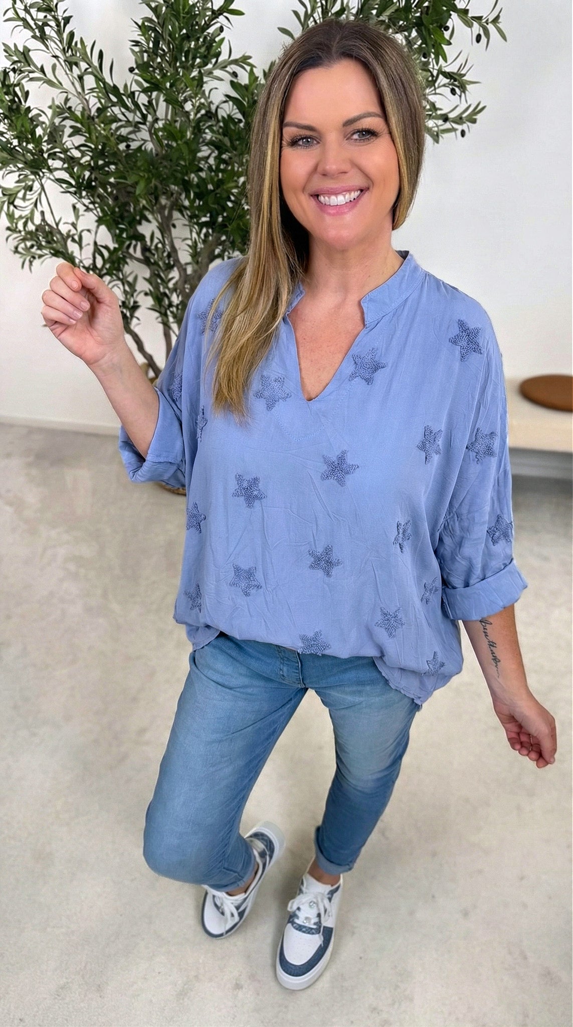 Blusenshirt Starlight Whisper *Jeansblau*