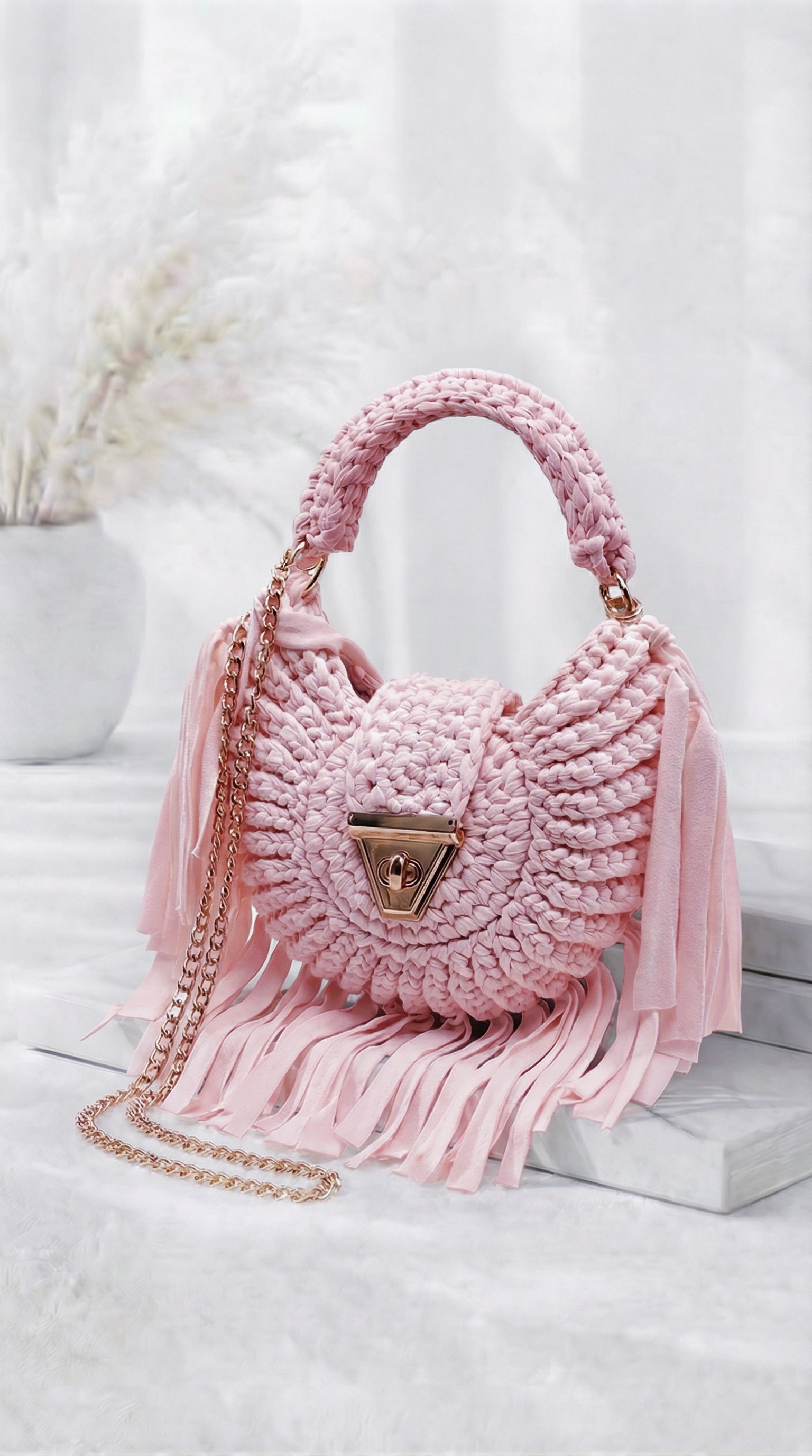 Kleine Tasche Elegant Boho*Rosa*