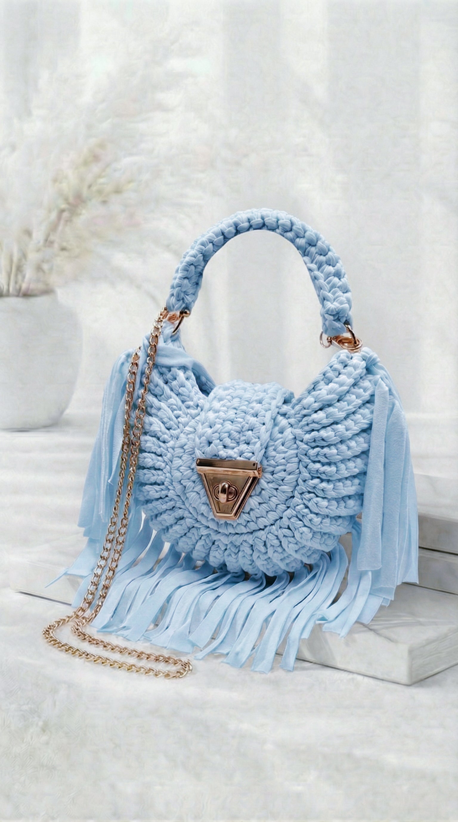 Kleine Tasche Elegant Boho *Hellblau*