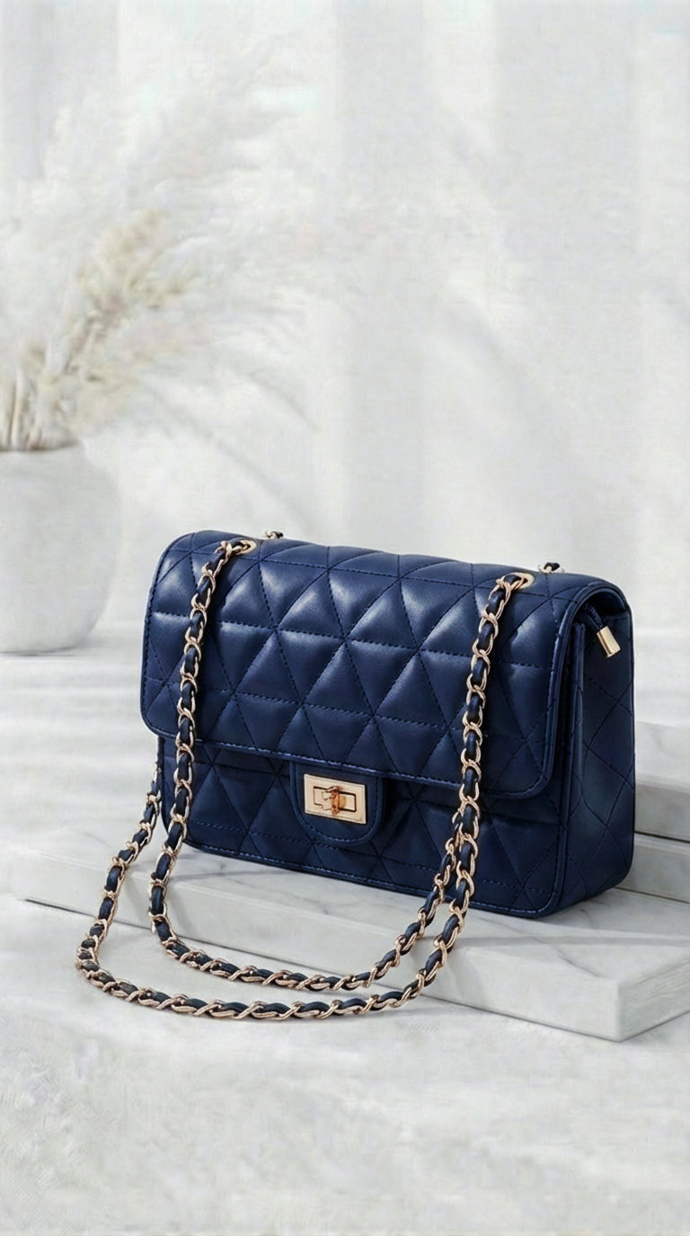 Kleine Tasche Elegant Quilted *Dunkelblau*