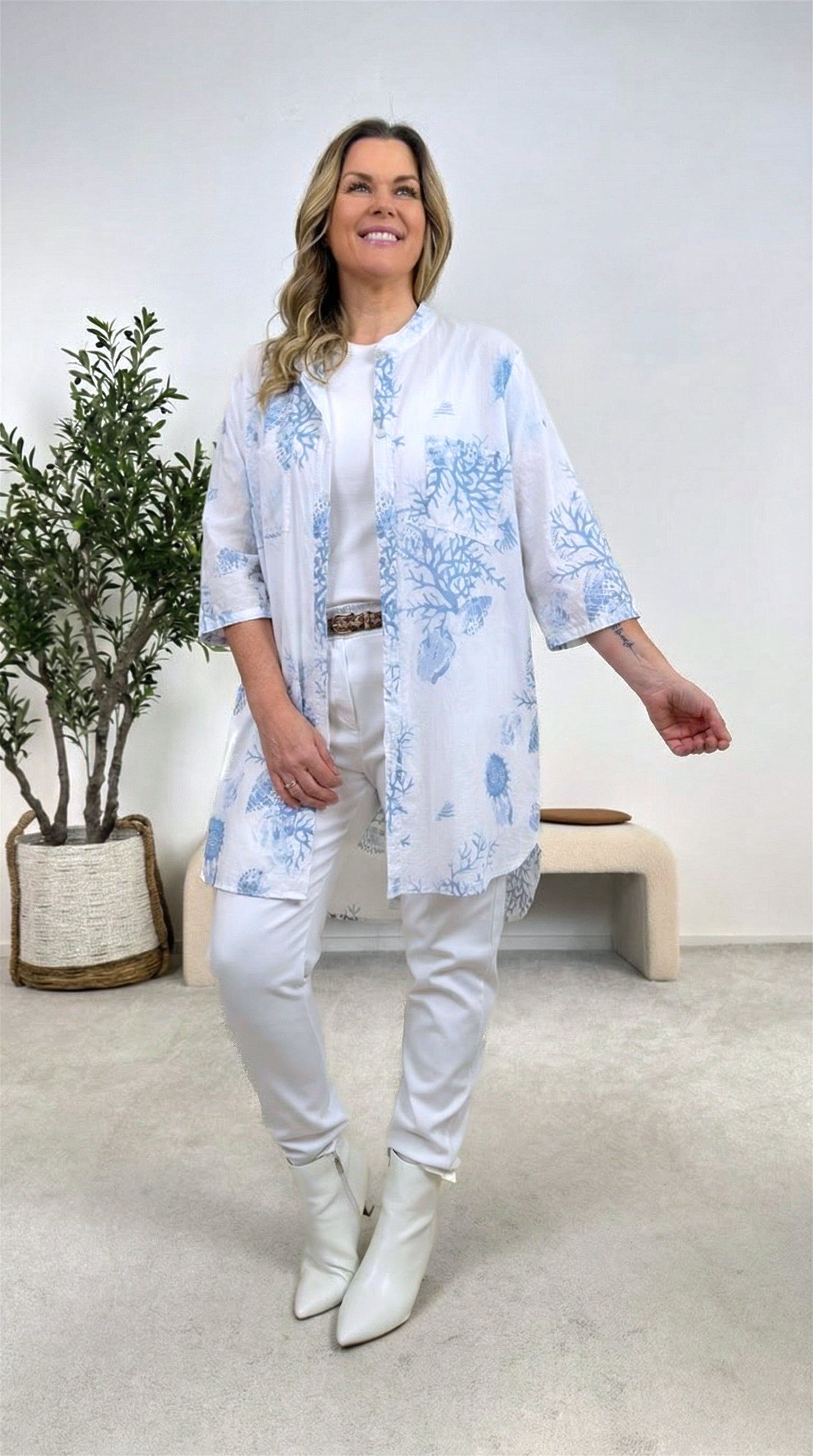 Bluse Soft Pattern *Hellblau*