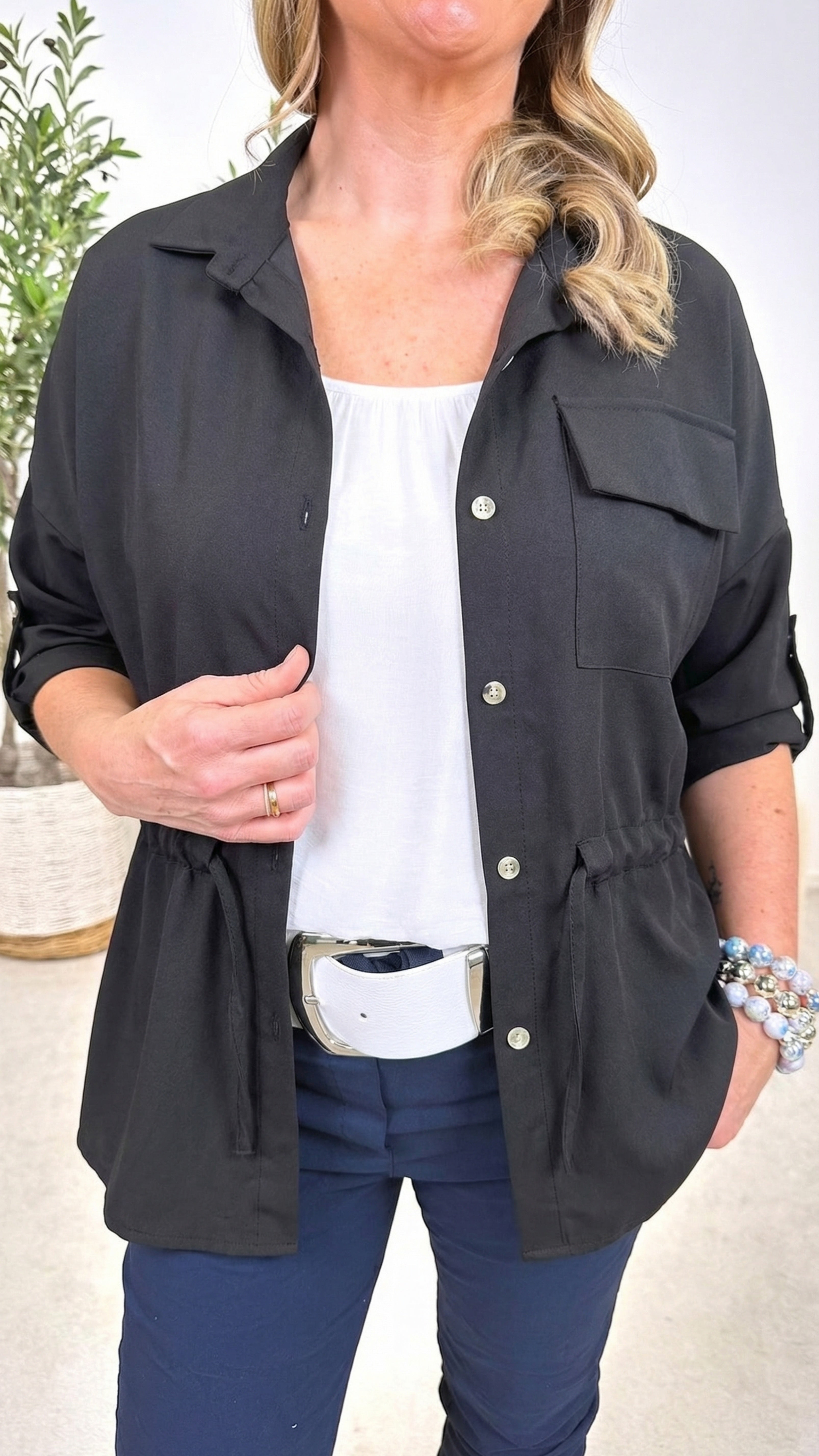 Blusen-Jacke Soft Laguna *Schwarz*