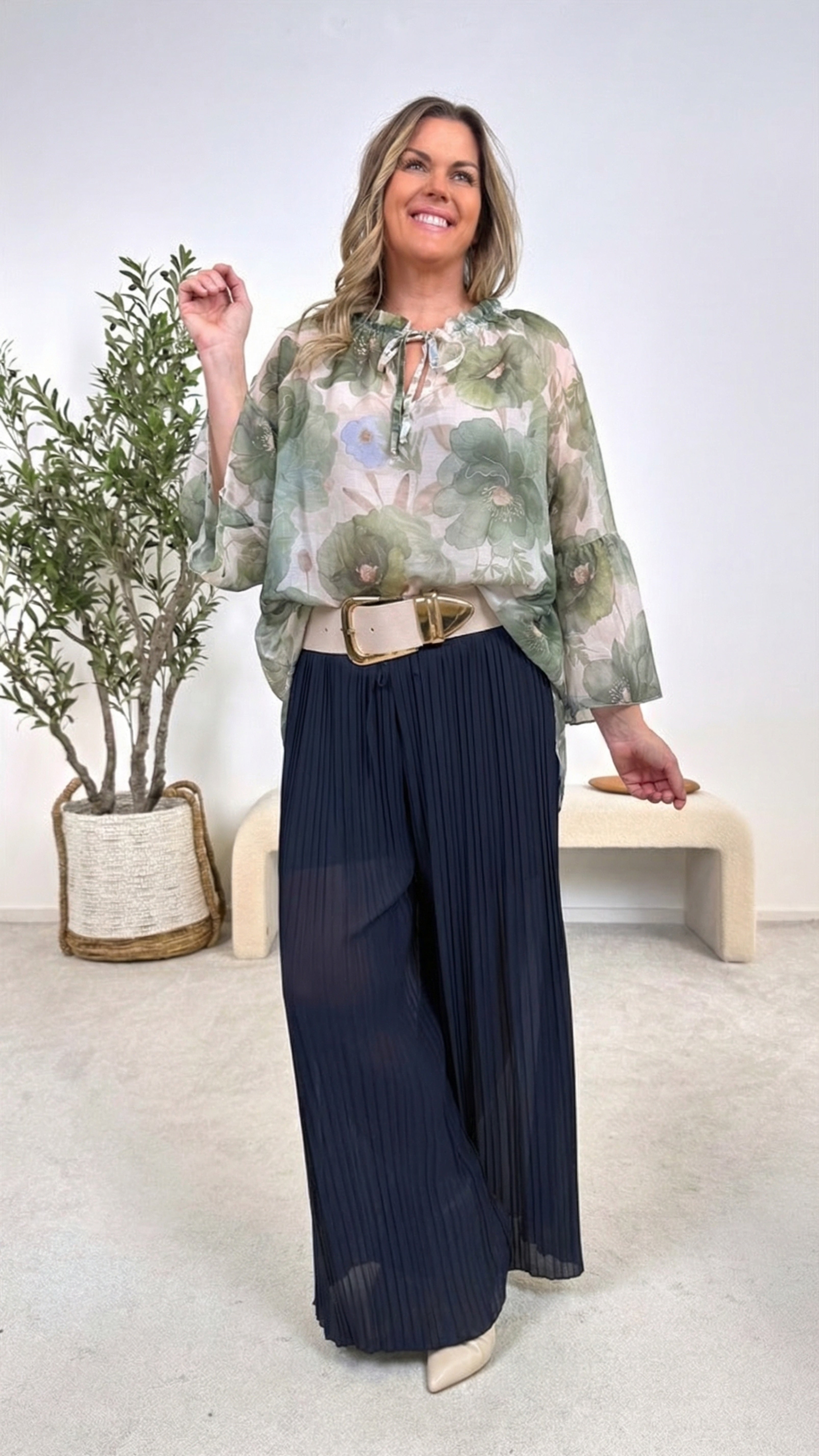 Bluse Romantic Bloom *Khaki*