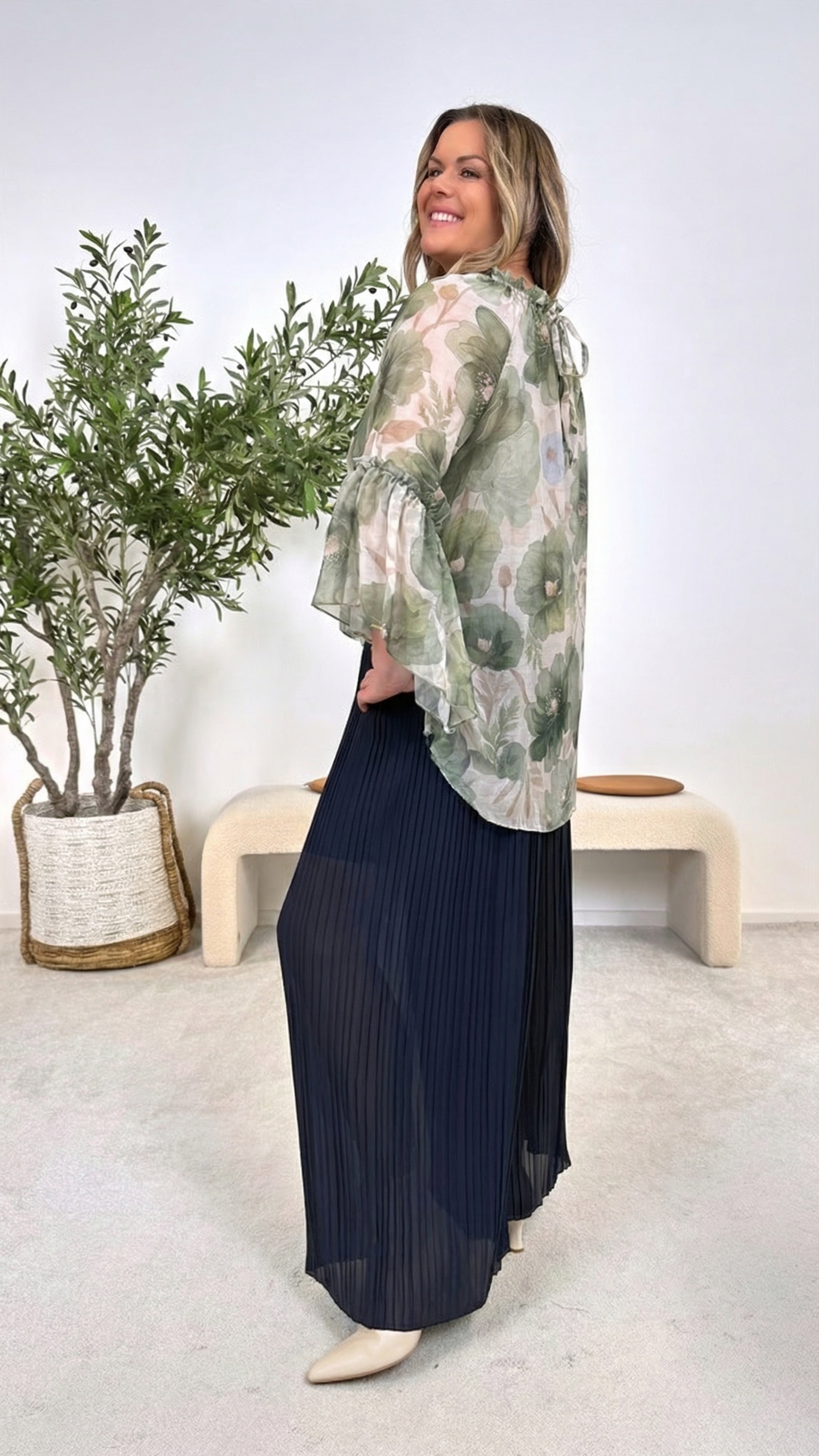 Bluse Romantic Bloom *Khaki*